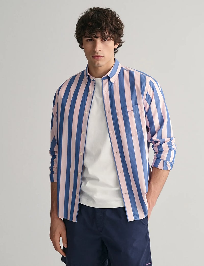 GANT - REG POPLIN PARASOL STRIPE SHIRT - basic-hemden - blushing pink - 0