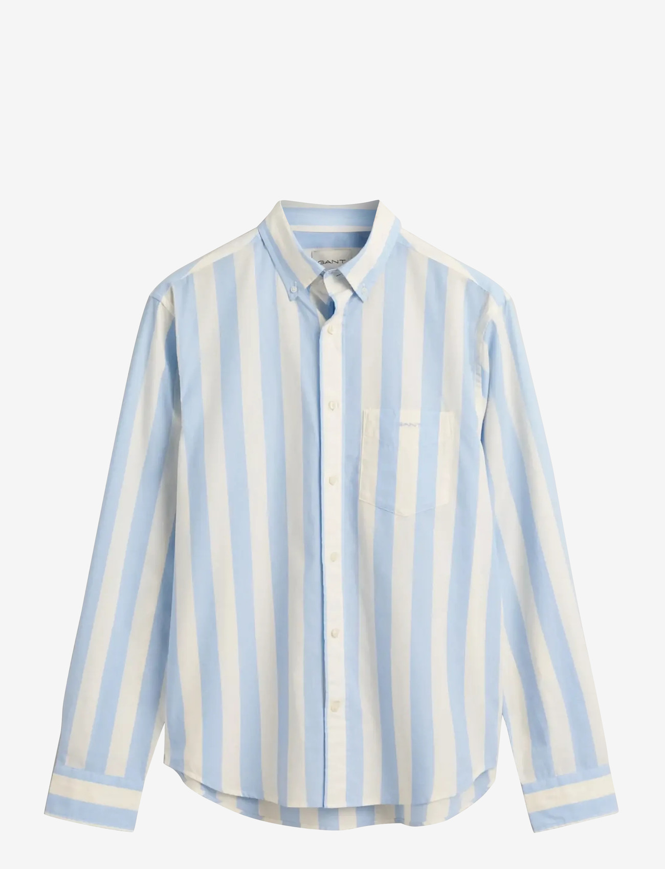 GANT - REG POPLIN PARASOL STRIPE SHIRT - stribede skjorter - capri blue - 1