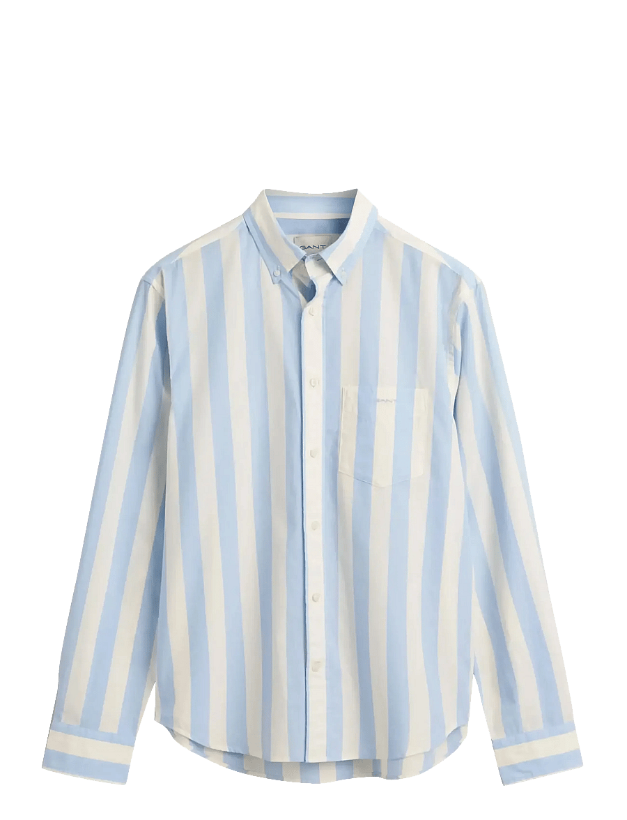 Gant - REG POPLIN PARASOL STRIPE SHIRT - gestreifte hemden - capri blue - 1