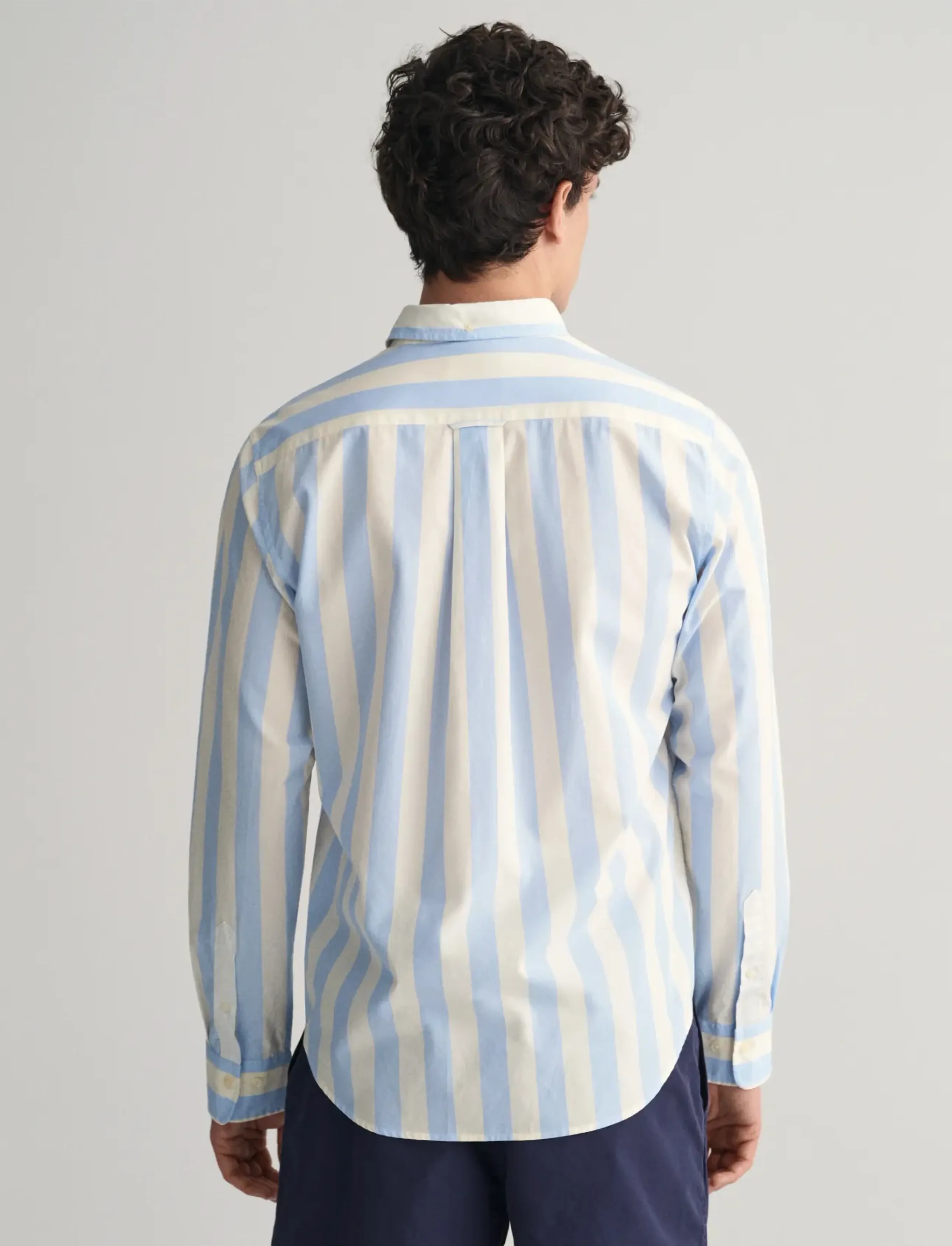 Gant - REG POPLIN PARASOL STRIPE SHIRT - gestreifte hemden - capri blue - 2