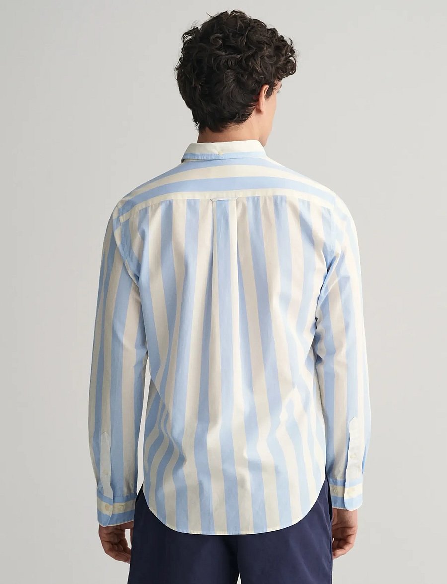 Gant - REG POPLIN PARASOL STRIPE SHIRT - gestreifte hemden - capri blue - 2
