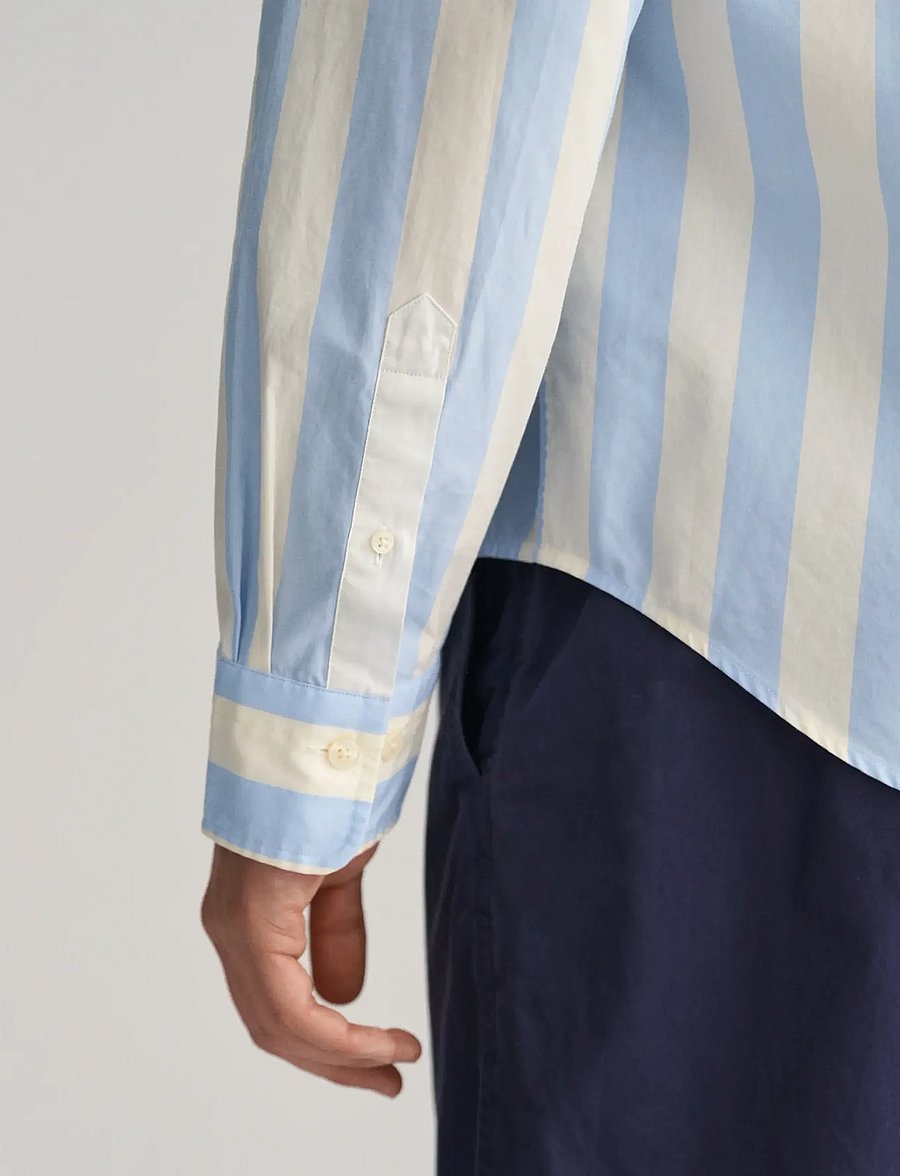 Gant - REG POPLIN PARASOL STRIPE SHIRT - gestreifte hemden - capri blue - 3