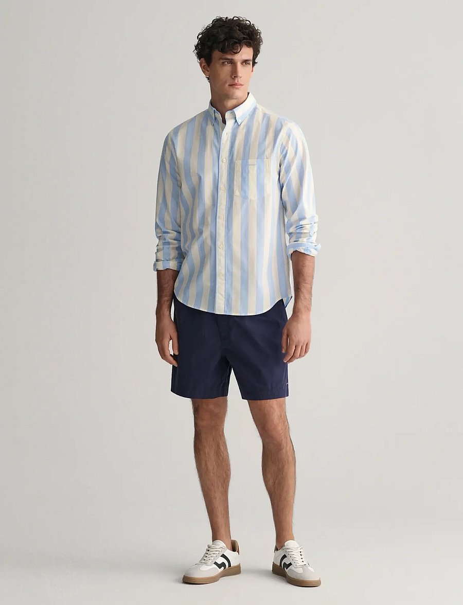 Gant - REG POPLIN PARASOL STRIPE SHIRT - gestreifte hemden - capri blue - 4
