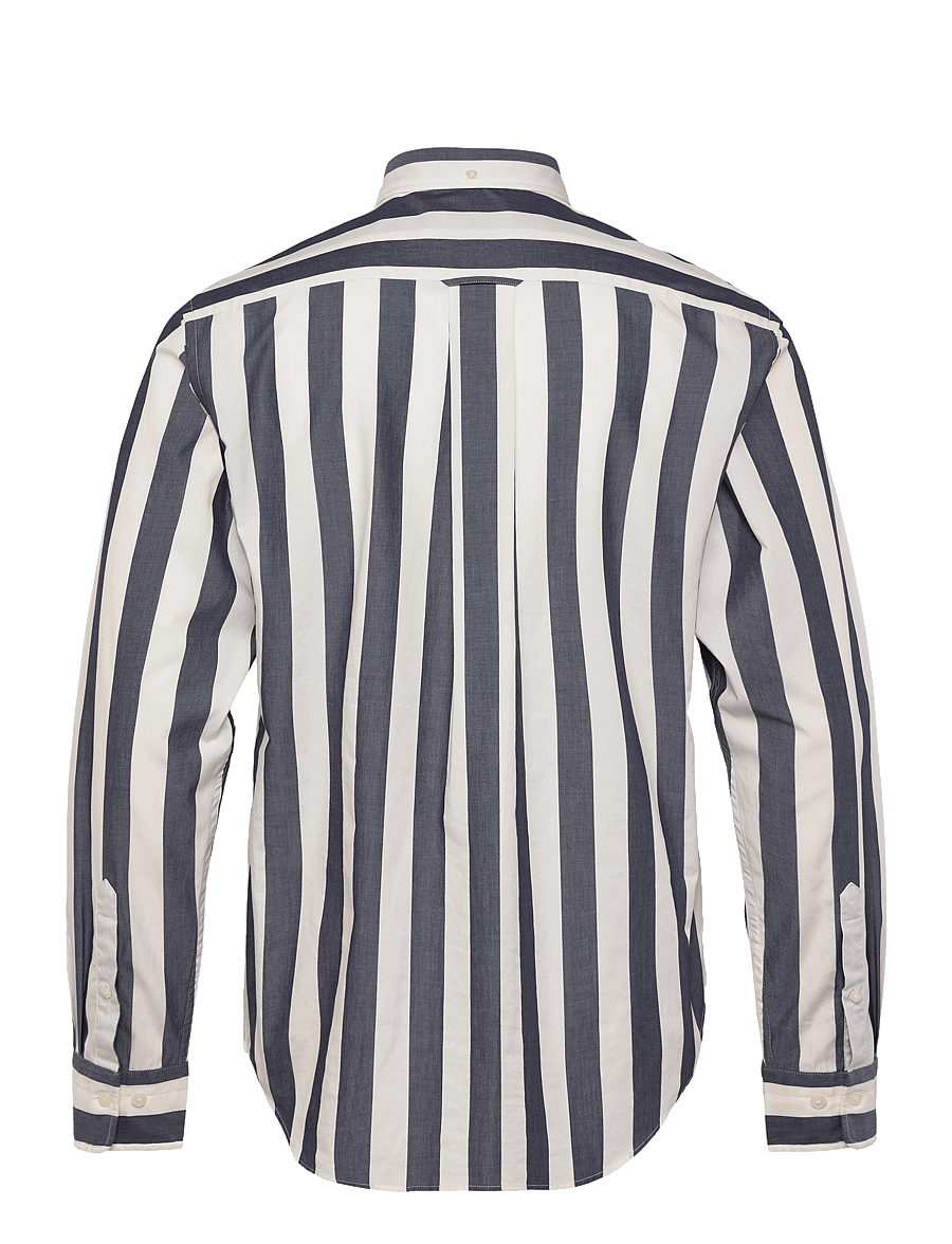 Gant - REG POPLIN PARASOL STRIPE SHIRT - stribede skjorter - evening blue - 1