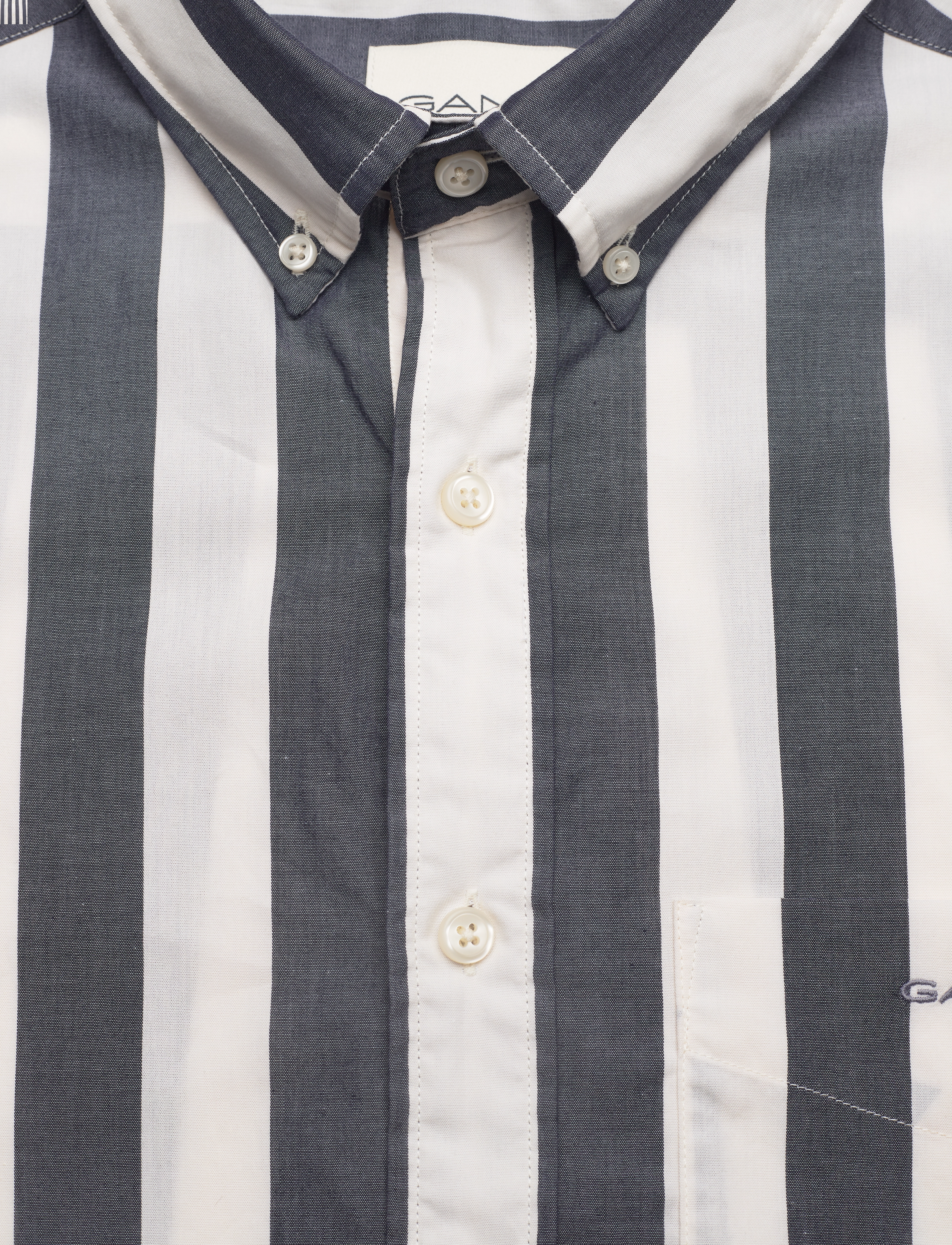 Gant - REG POPLIN PARASOL STRIPE SHIRT - stribede skjorter - evening blue - 2