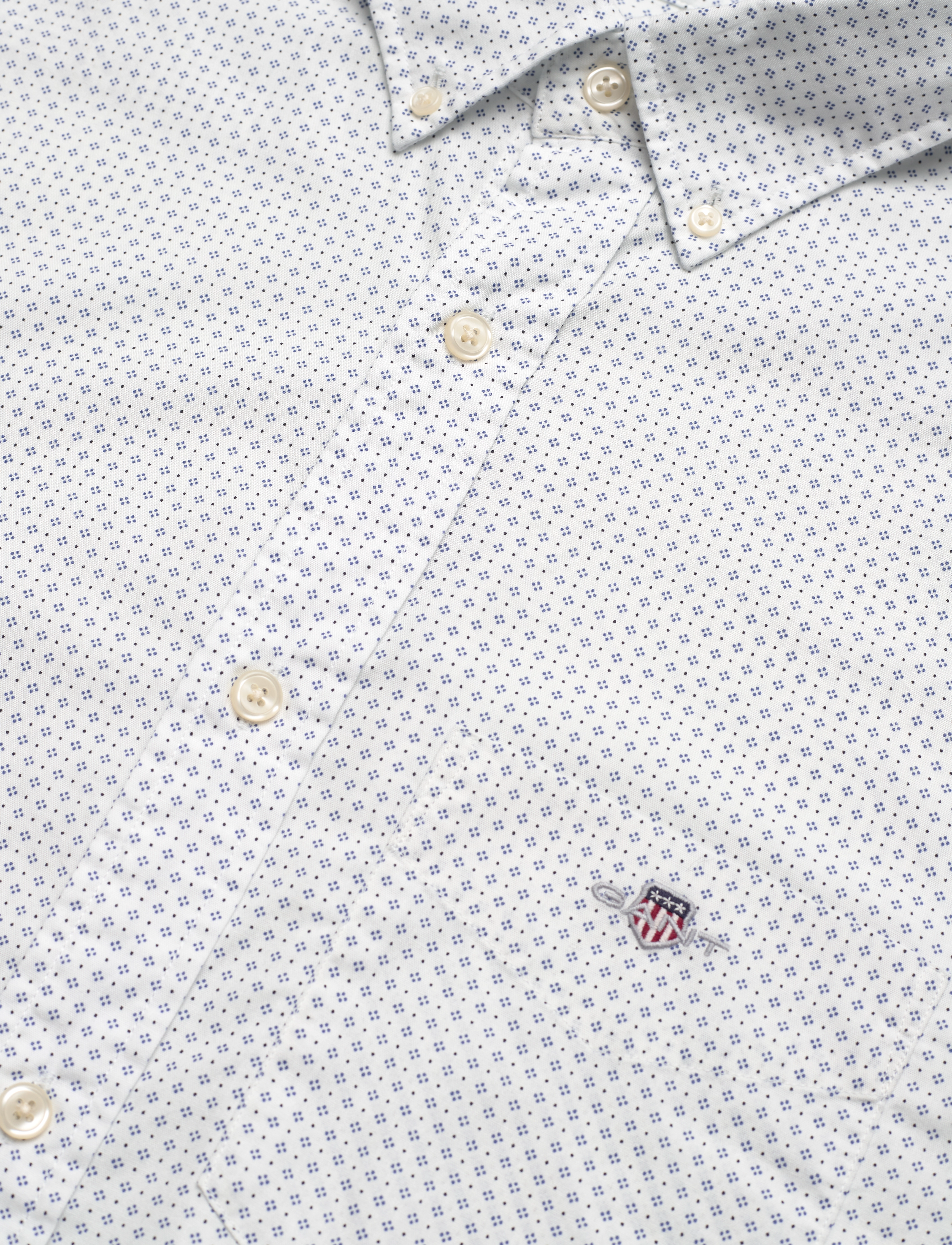 GANT - REG MICRO PRINT SHIRT - eggshell - 3