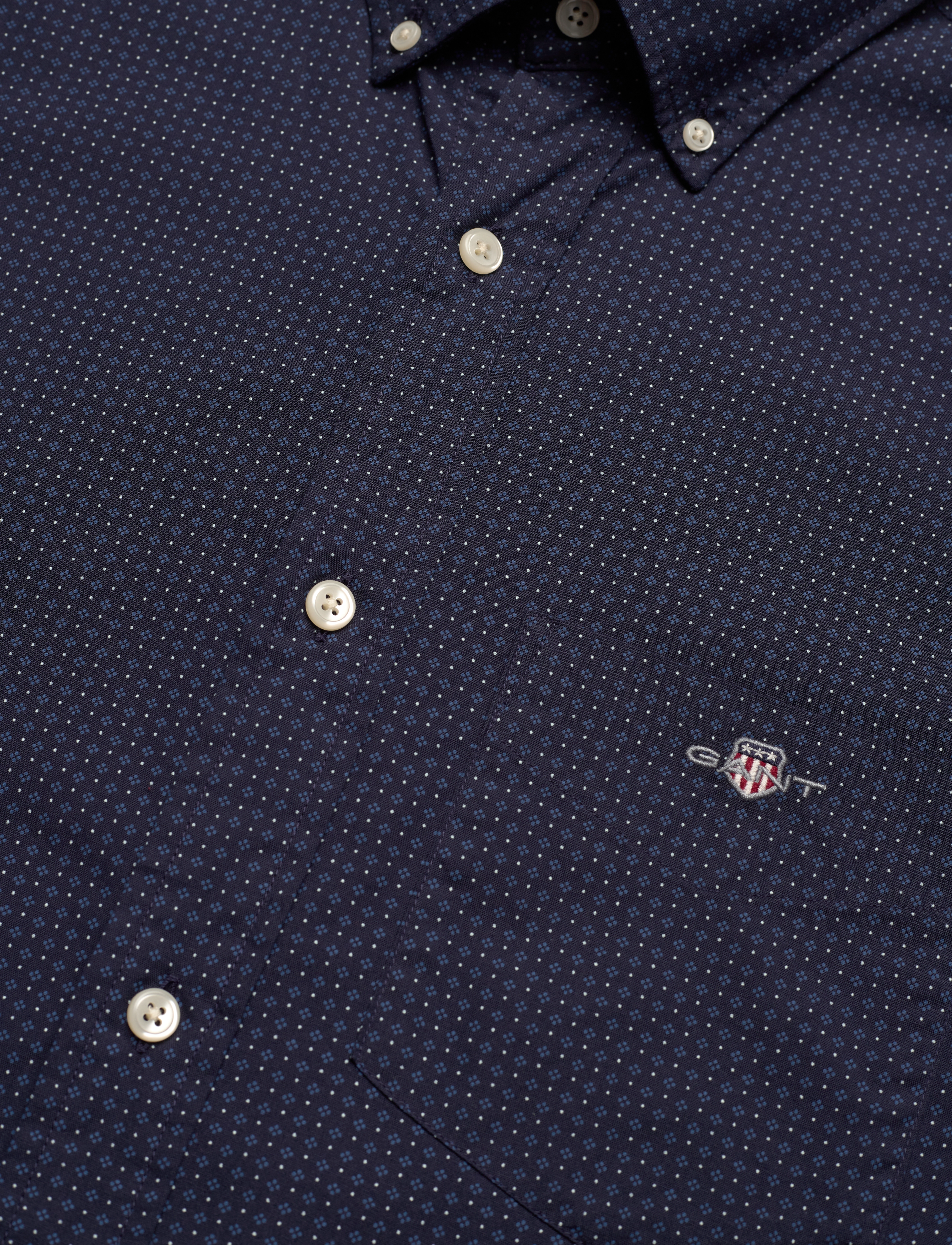GANT - REG MICRO PRINT SHIRT - evening blue - 3