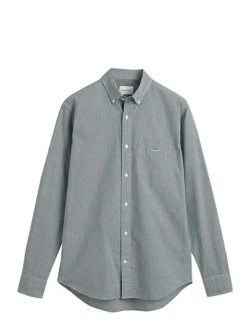 GANT - REG POPLIN MICRO GINGHAM SHIRT - basic-hemden - deep forest green - 1