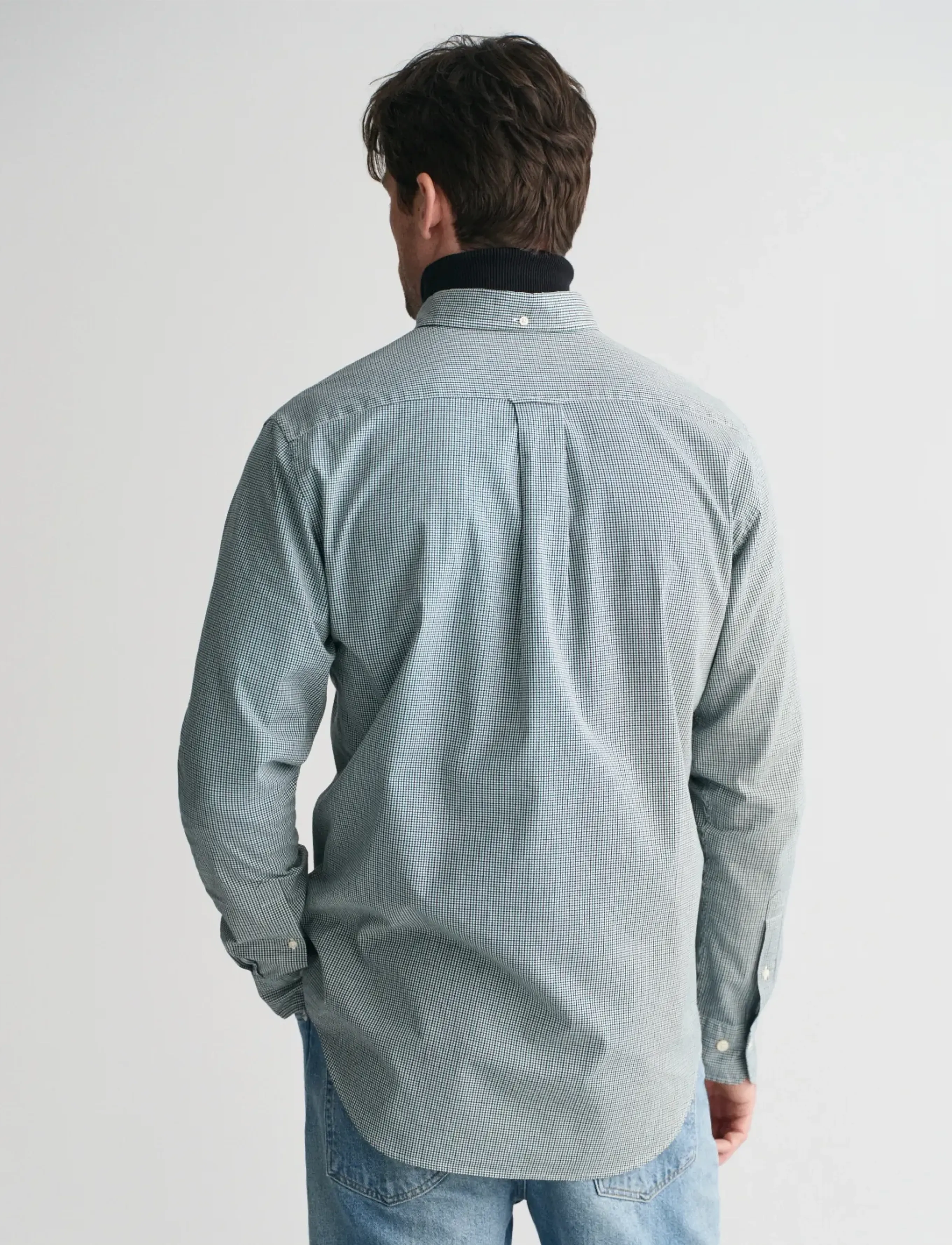 Gant - REG POPLIN MICRO GINGHAM SHIRT - koszule casual - deep forest green - 2