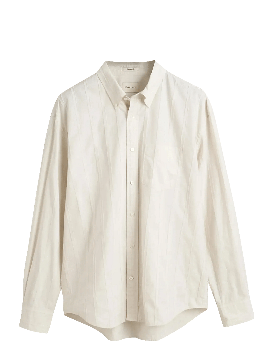 Gant - REL TEXTURE STRIPE SHIRT - casual hemden - cream - 1