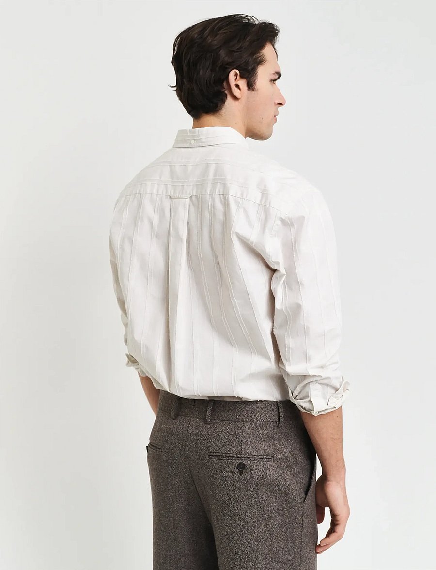 Gant - REL TEXTURE STRIPE SHIRT - casual hemden - cream - 2