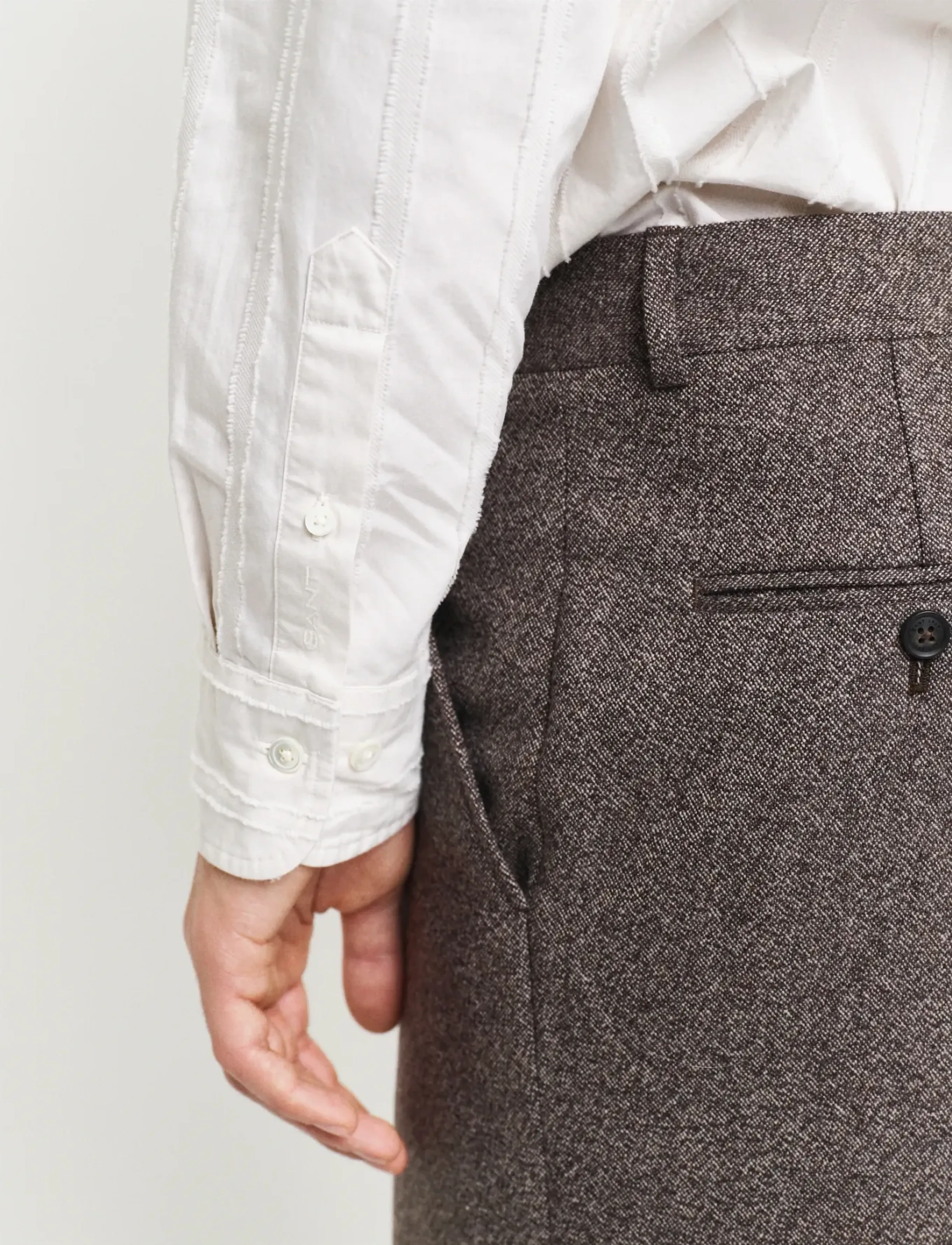 Gant - REL TEXTURE STRIPE SHIRT - casual skjortor - cream - 3