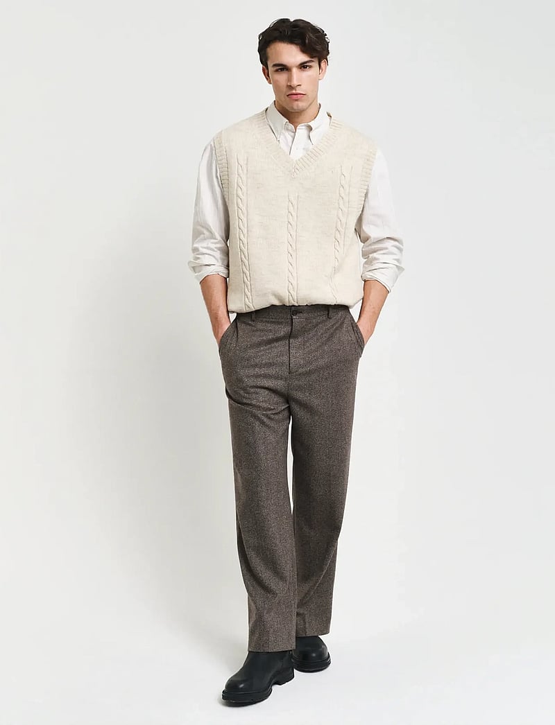 GANT - REL TEXTURE STRIPE SHIRT - casual hemden - cream - 4