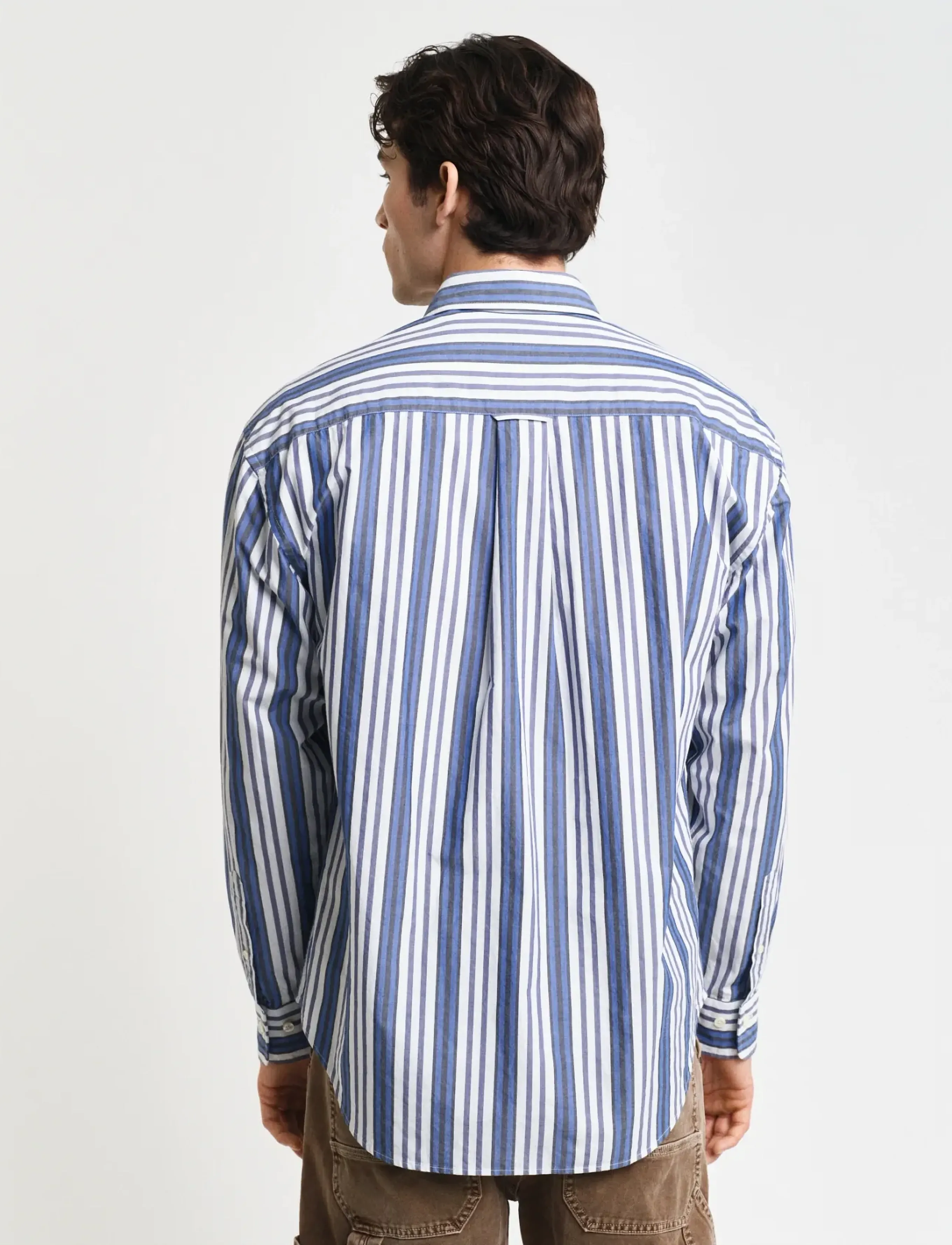Gant - REL PAPERY POPLIN STRIPE SHIRT - gestreifte hemden - college blue - 2