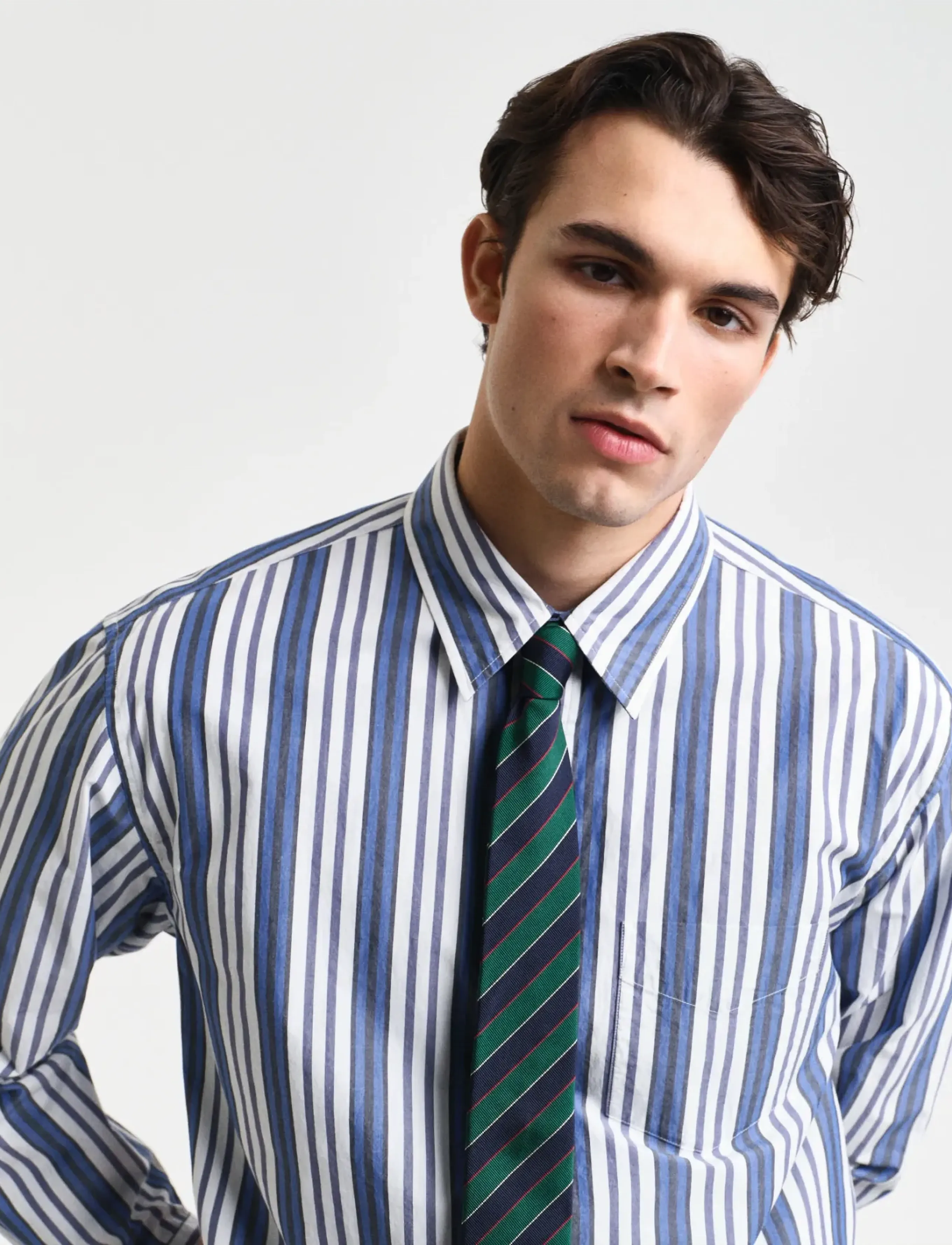 Gant - REL PAPERY POPLIN STRIPE SHIRT - gestreifte hemden - college blue - 3