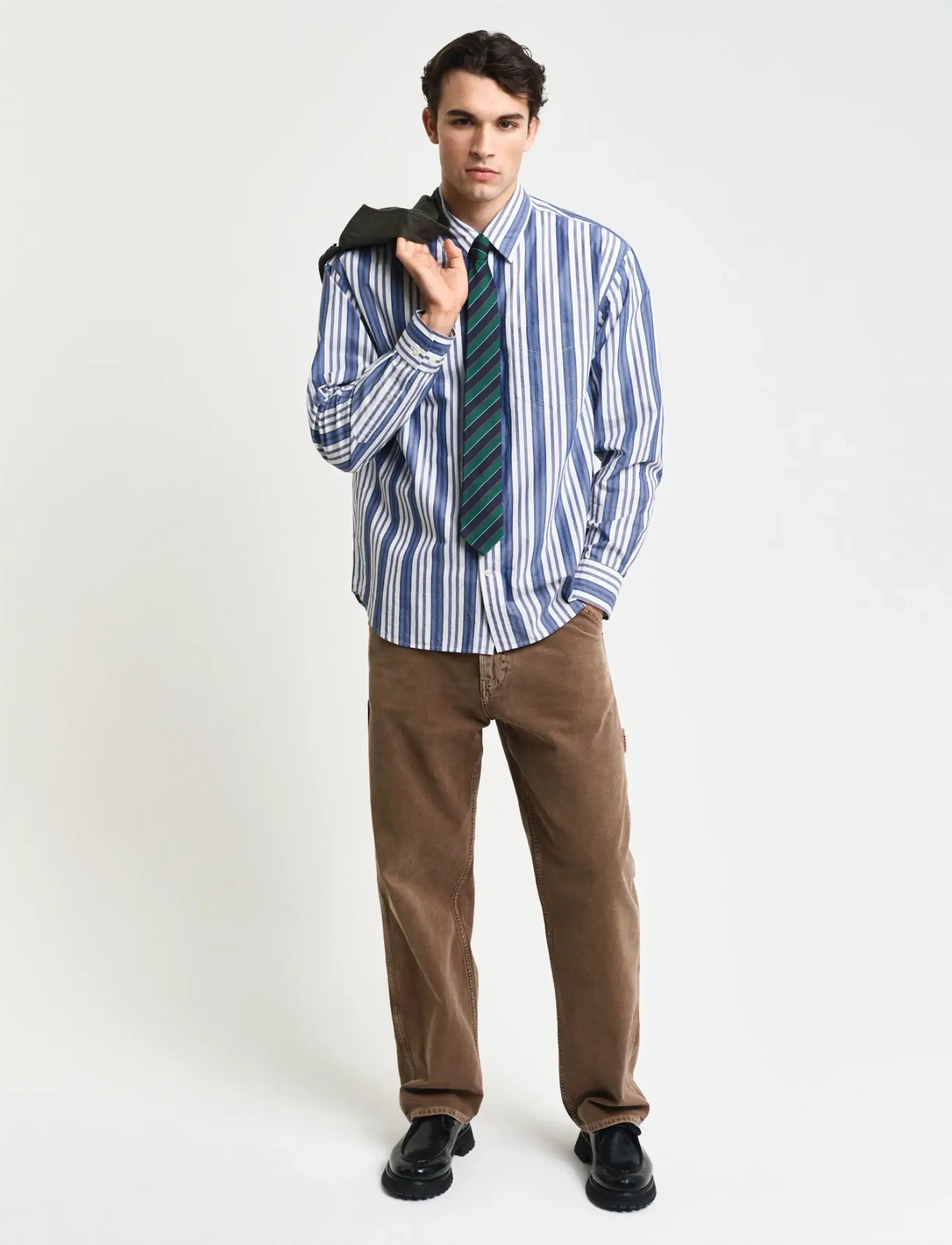 Gant - REL PAPERY POPLIN STRIPE SHIRT - gestreifte hemden - college blue - 4