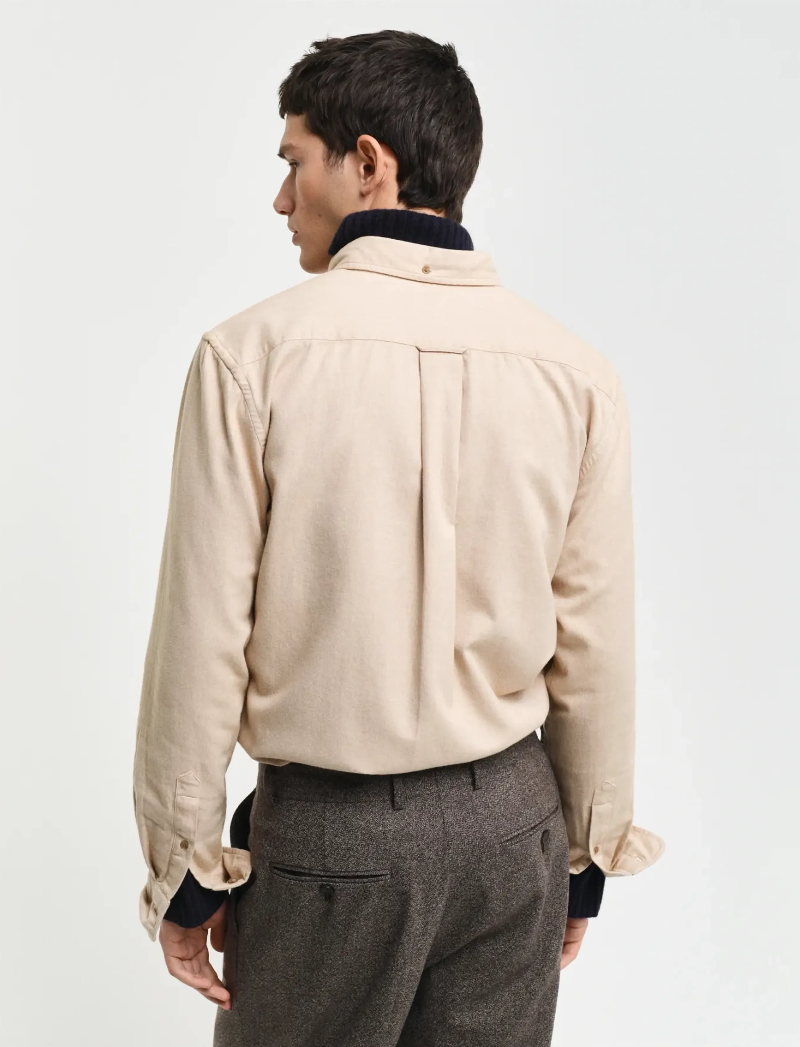 GANT - REG HERRINGBONE FLANNEL SHIRT - caramel beige - 3