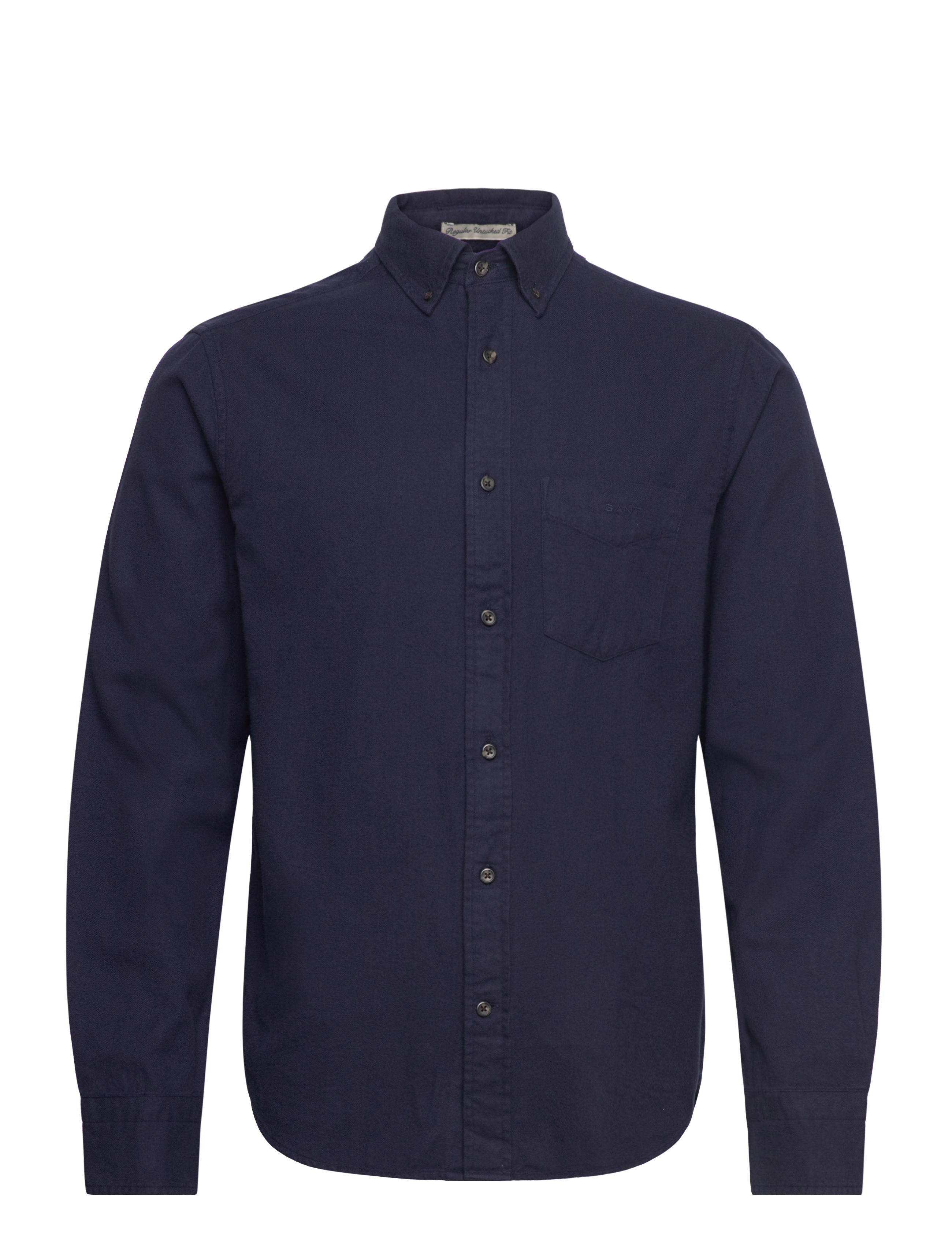 GANT - REG HERRINGBONE FLANNEL SHIRT - evening blue - 1