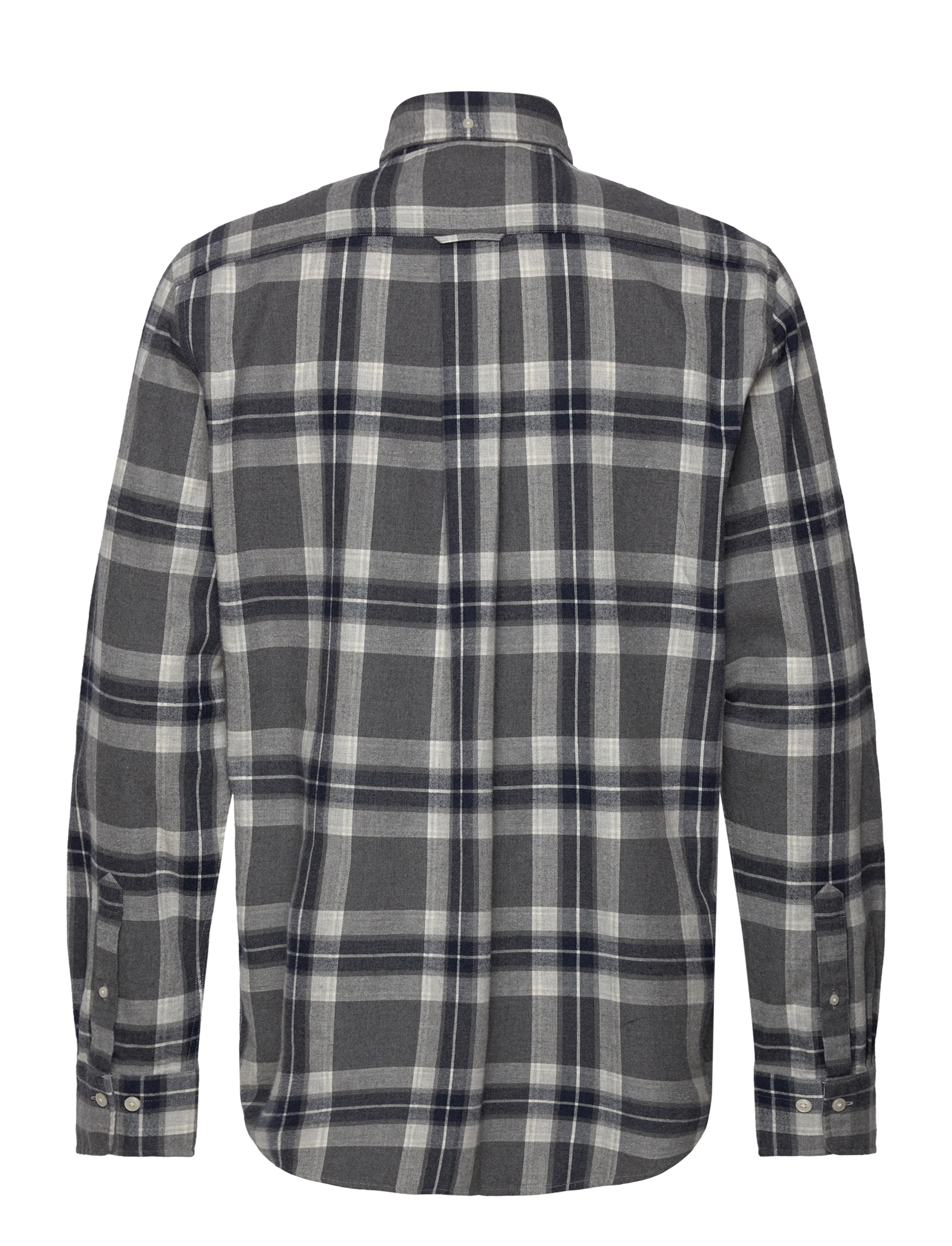 GANT - REG TARTAN MELANGE CHECK SHIRT - dark grey melange - 3