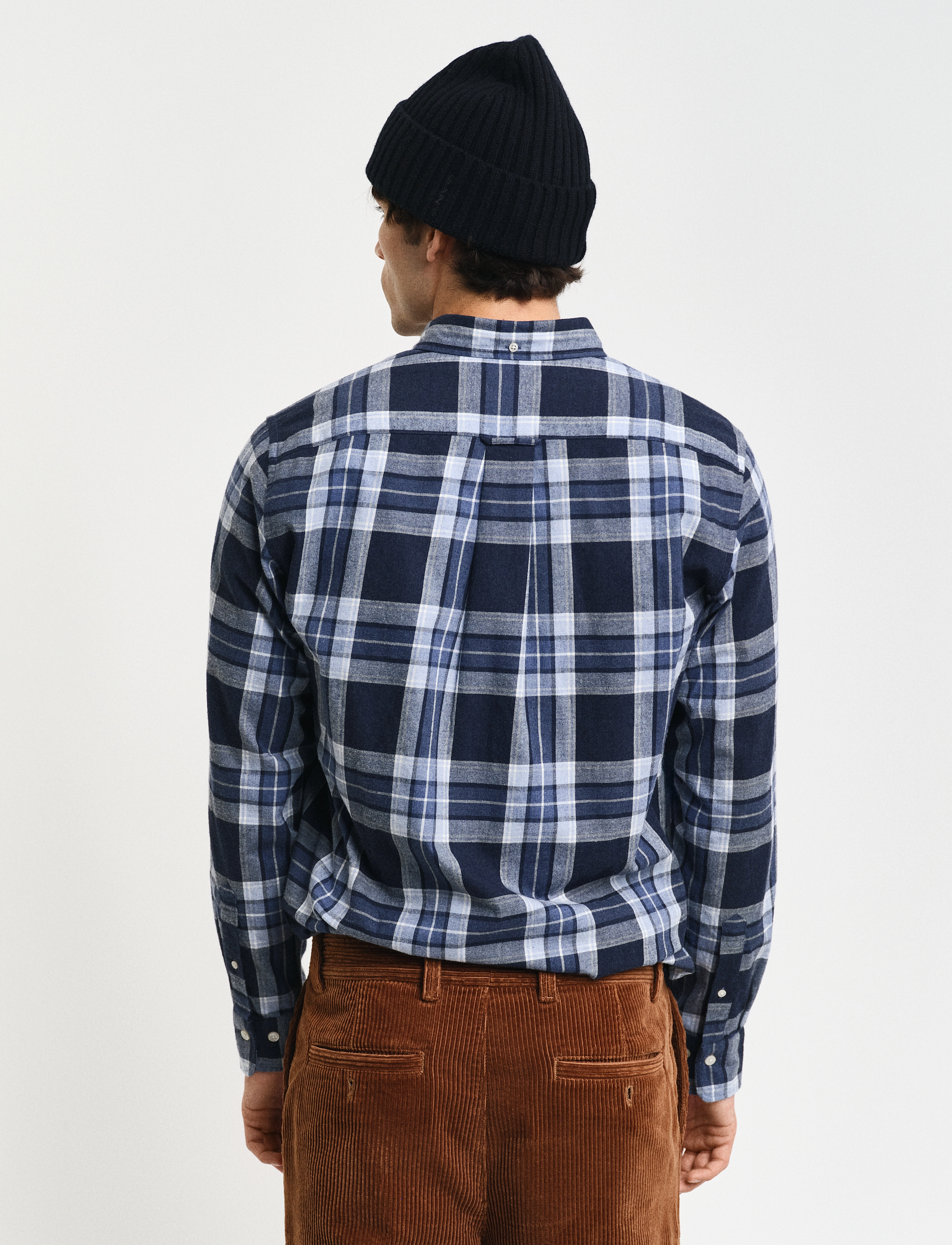 GANT - REG TARTAN MELANGE CHECK SHIRT - evening blue - 2