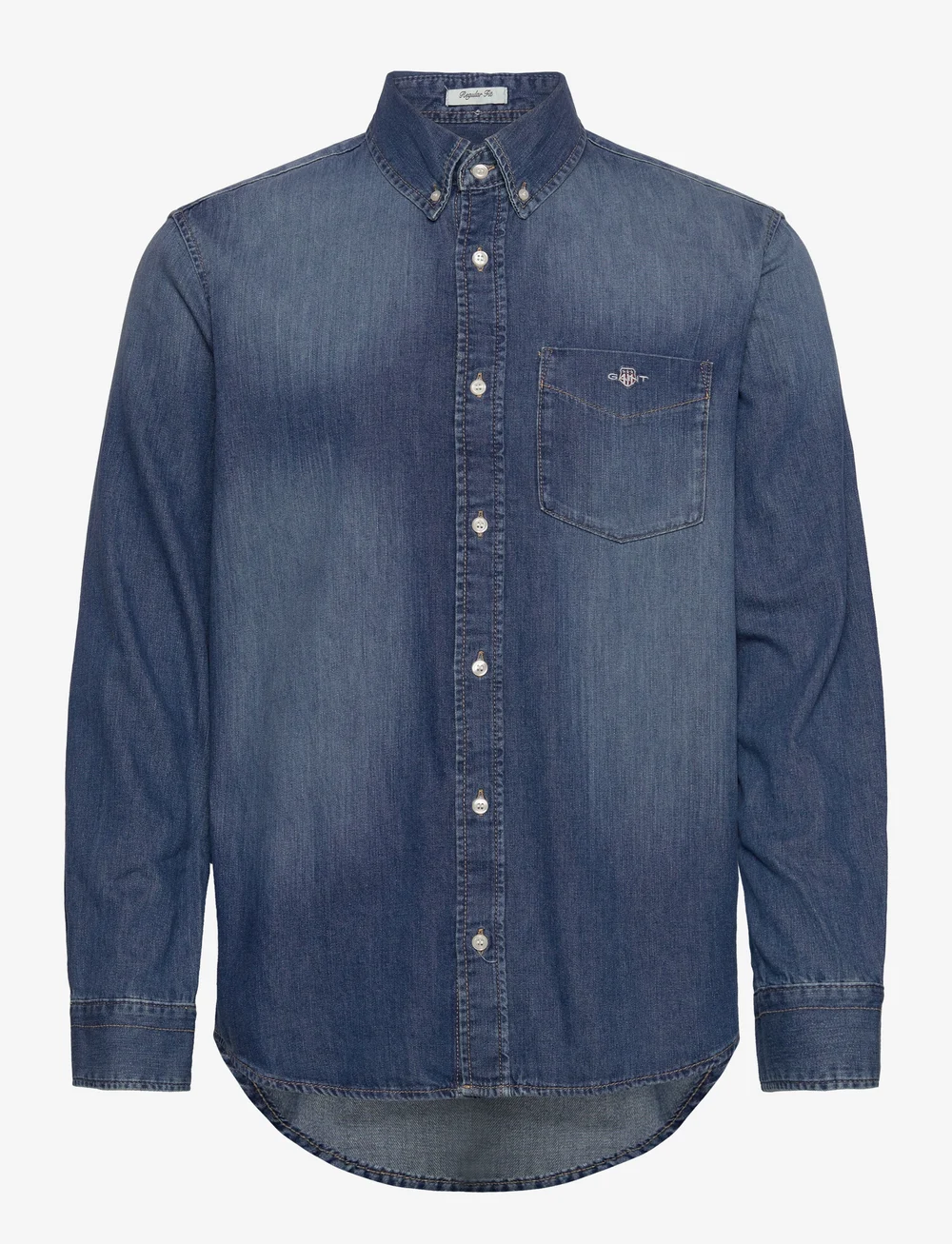 GANT - REG DENIM SHIRT - basic-hemden - mid blue worn in - 1