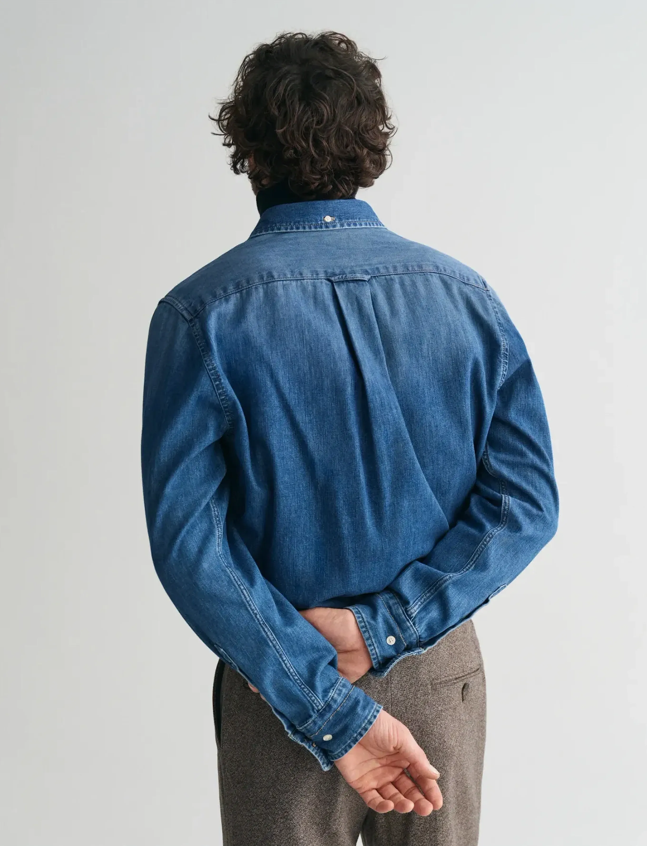 Gant - REG DENIM SHIRT - džinsiniai marškiniai - mid blue worn in - 3