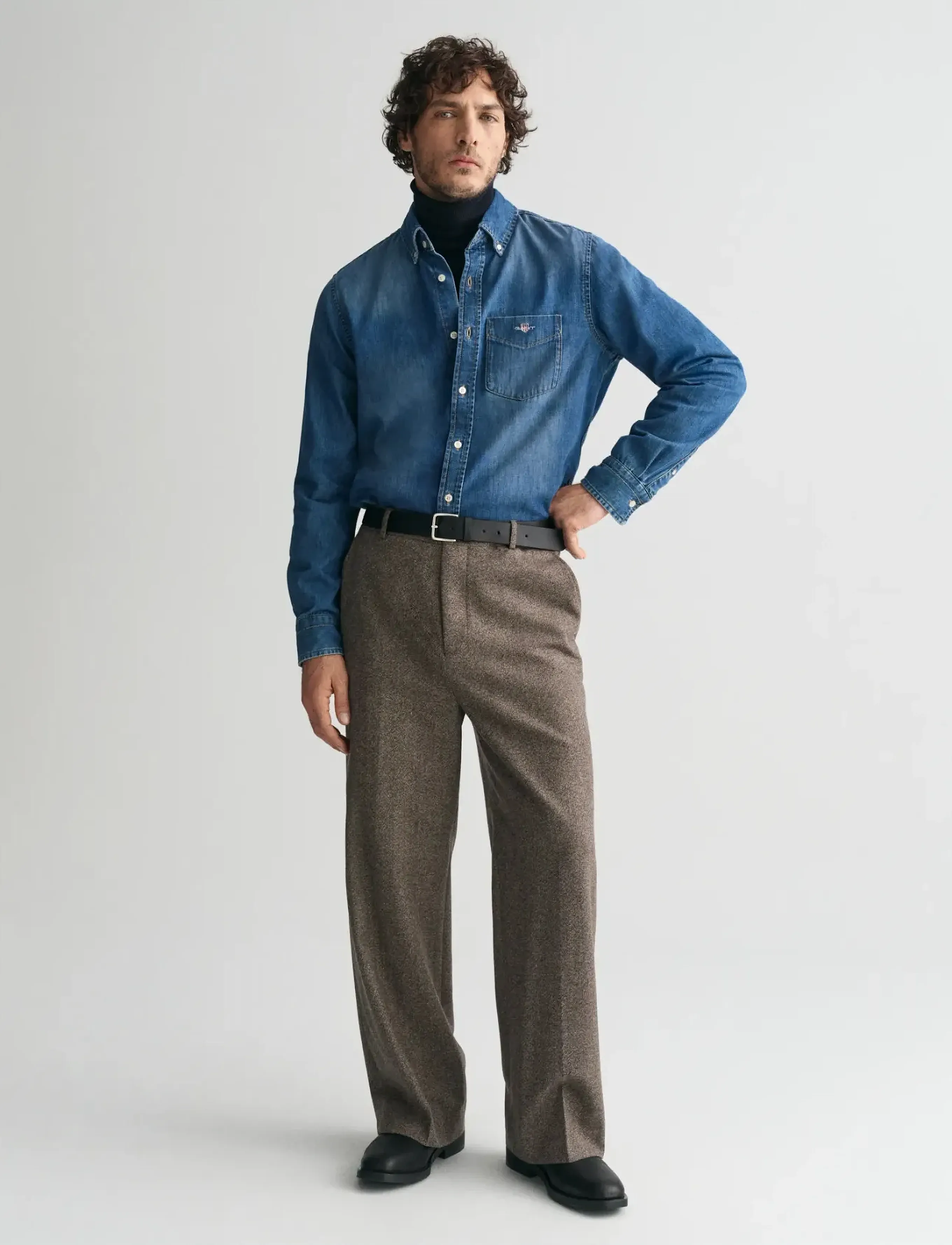 Gant - REG DENIM SHIRT - džinsiniai marškiniai - mid blue worn in - 5