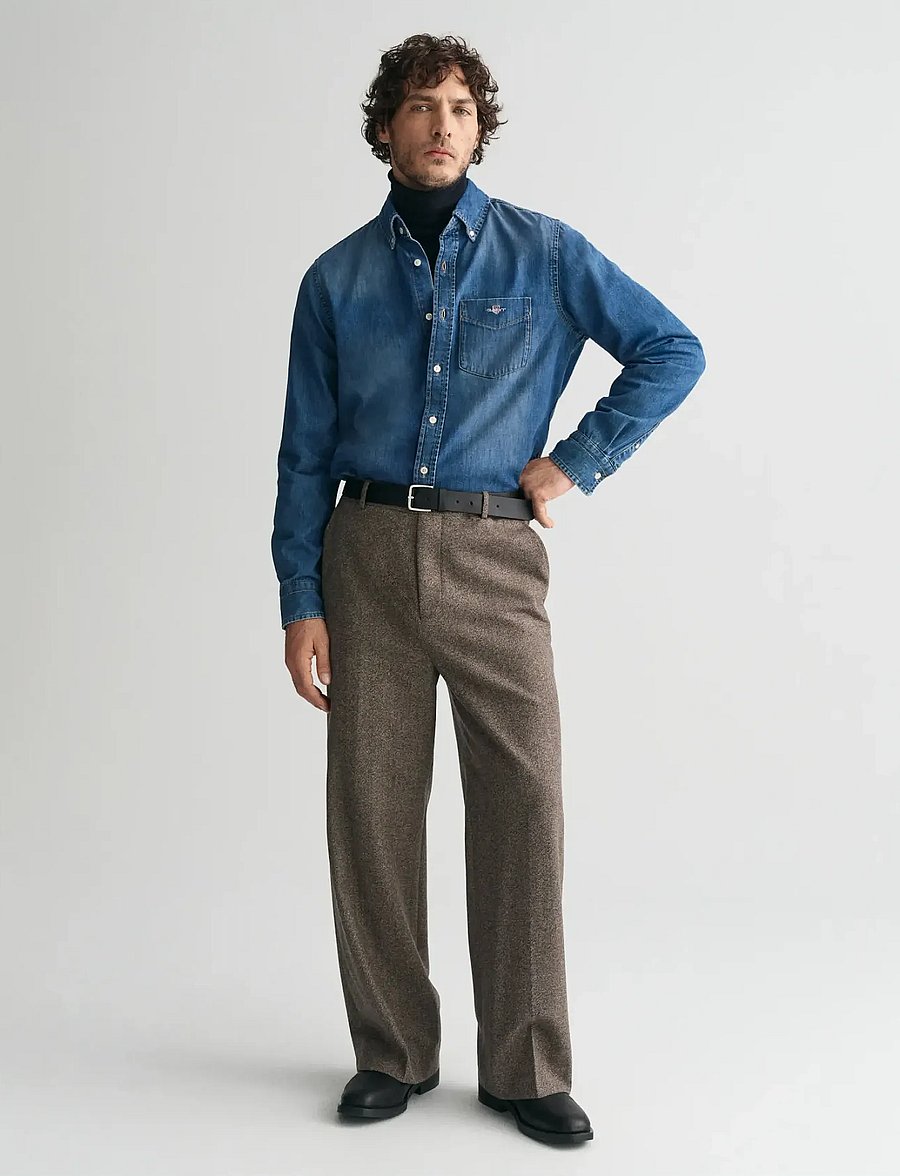 Gant - REG DENIM SHIRT - jeanshemden - mid blue worn in - 5
