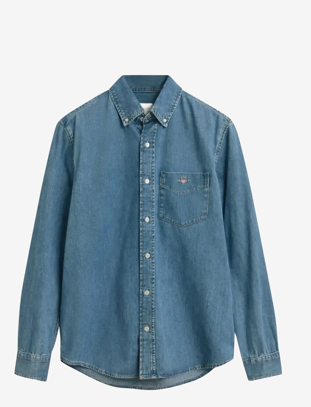 GANT - REG DENIM SHIRT - basic-hemden - semi light blue worn in - 1