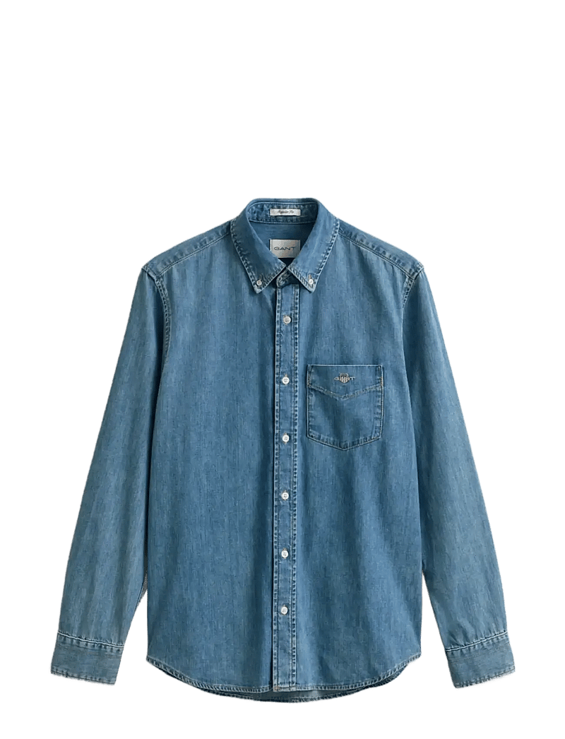 Gant - REG DENIM SHIRT - jeanshemden - semi light blue worn in - 1