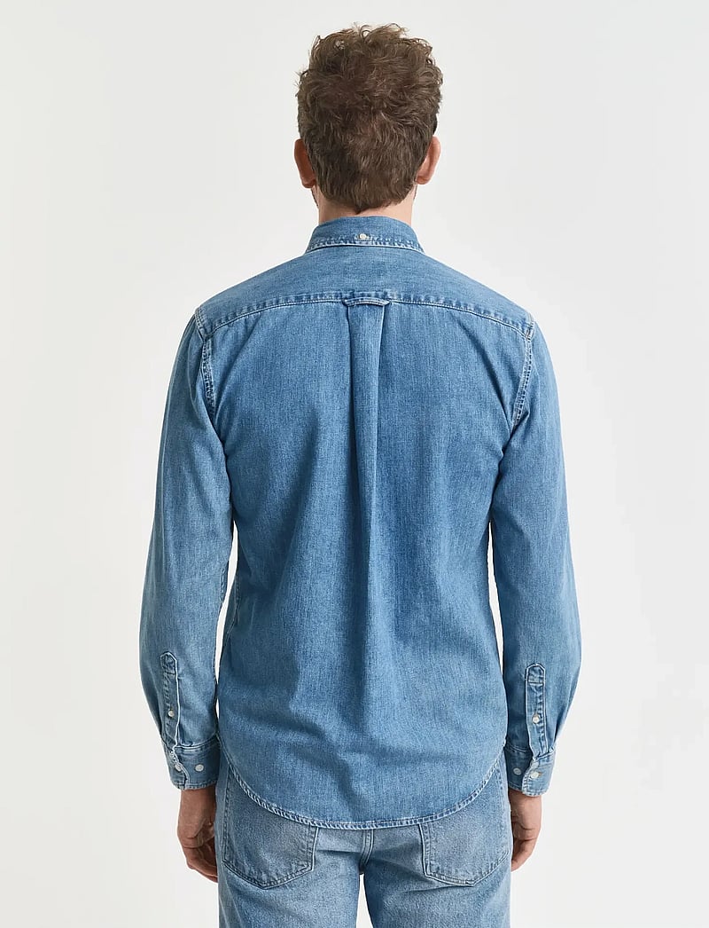 GANT - REG DENIM SHIRT - basic-hemden - semi light blue worn in - 2