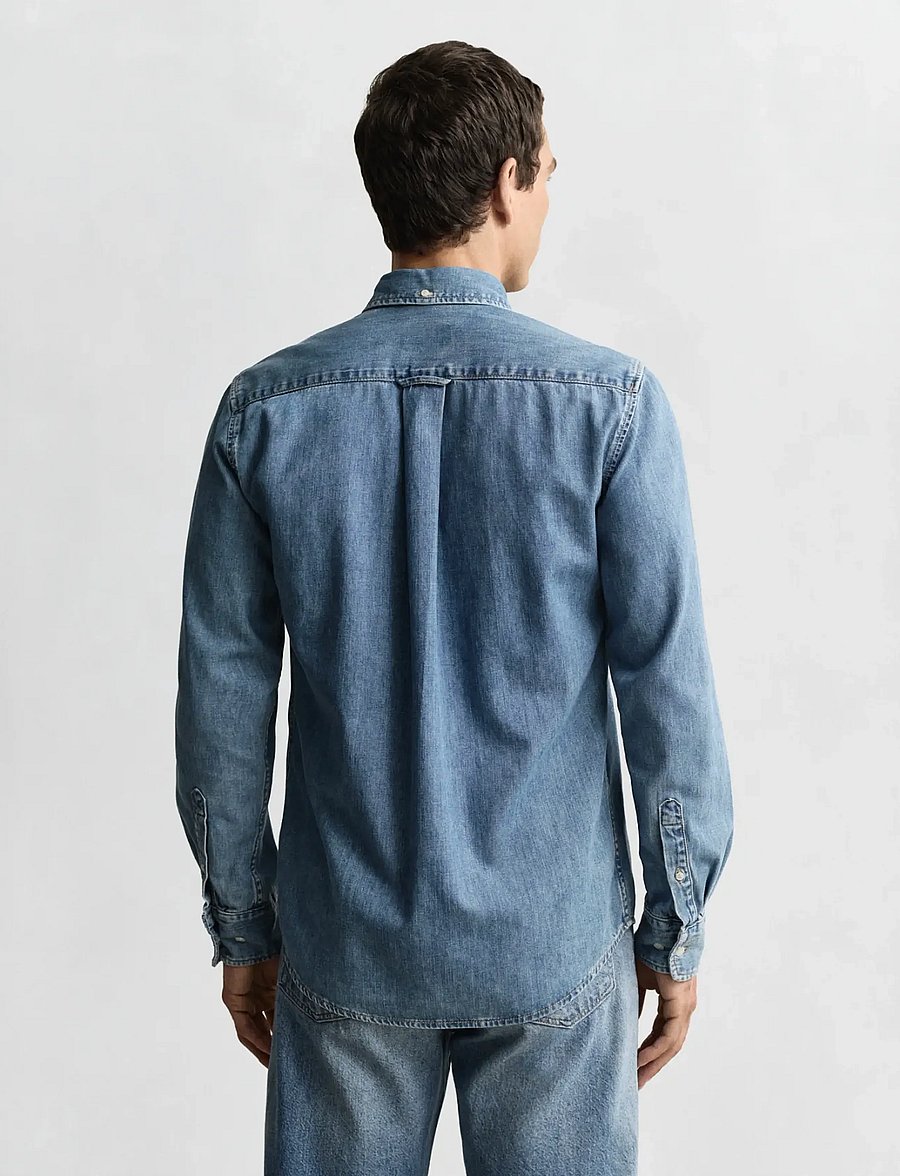 Gant - REG DENIM SHIRT - jeanshemden - semi light blue worn in - 2