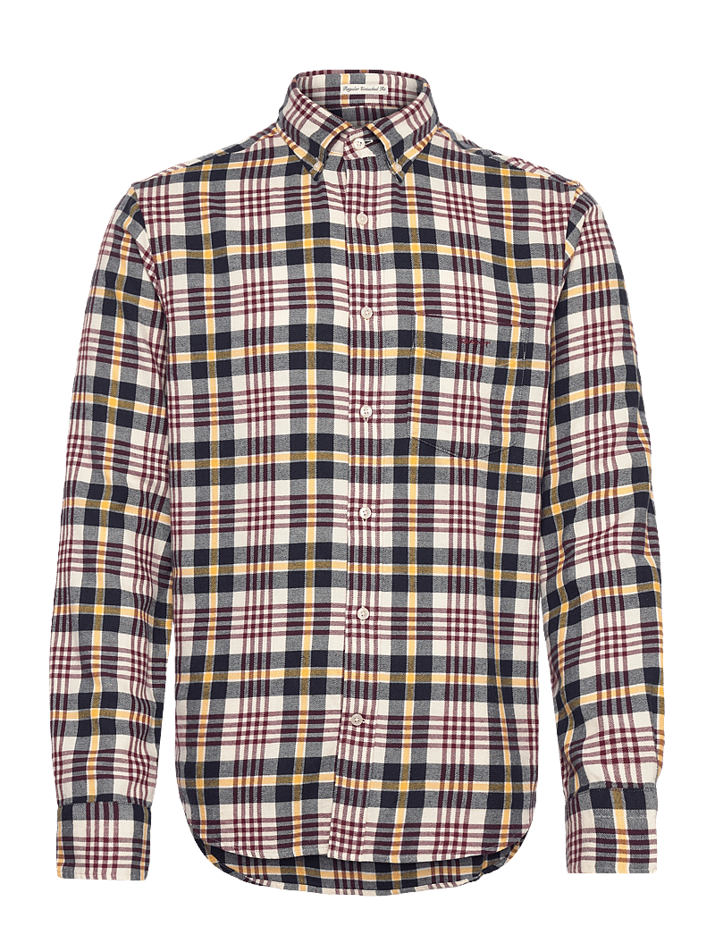 GANT - REG FLANNEL PLAID SHIRT - flanell-hemden - cream - 0