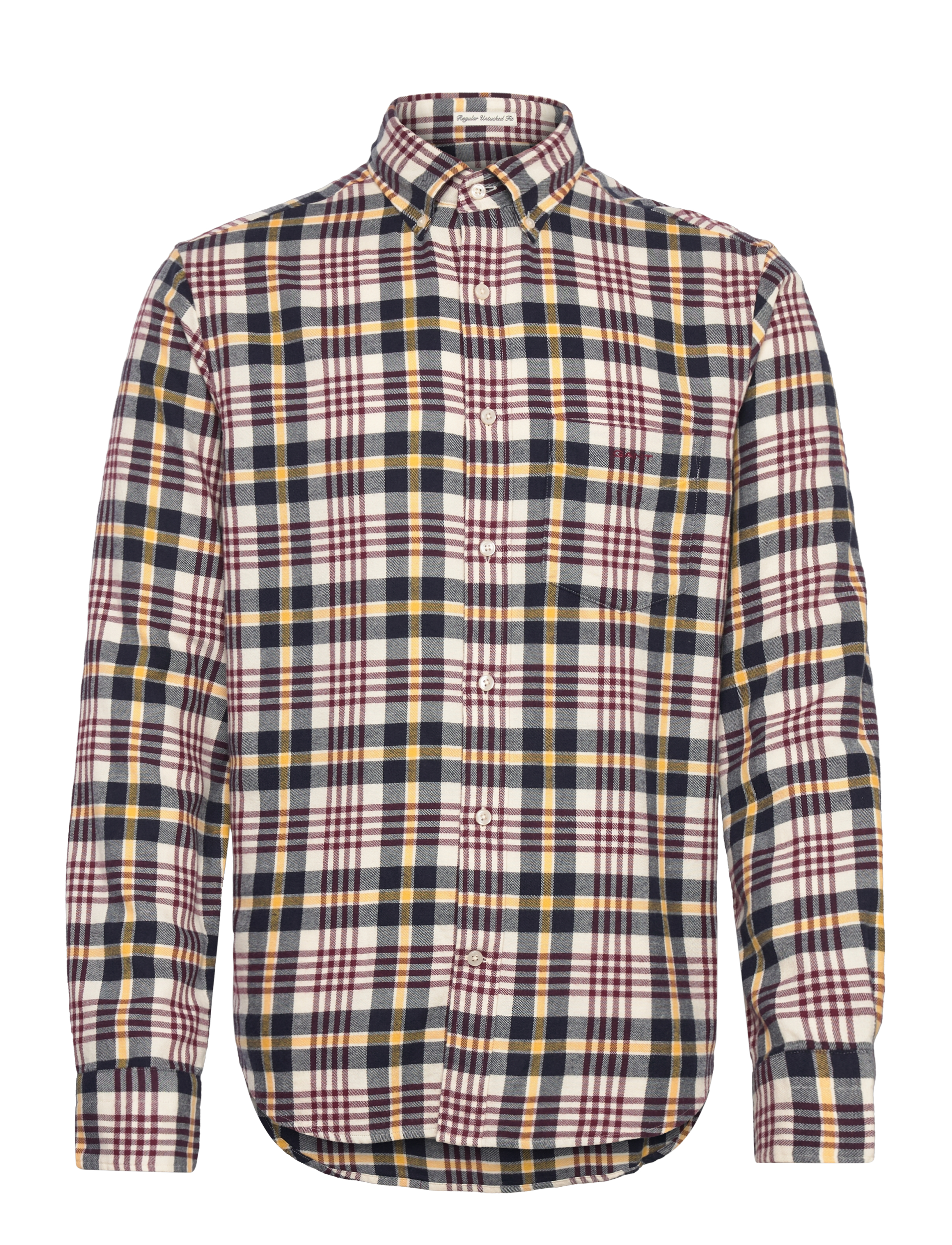 Gant REG FLANNEL PLAID SHIRT - Kauluspaidat - CREAM / cream