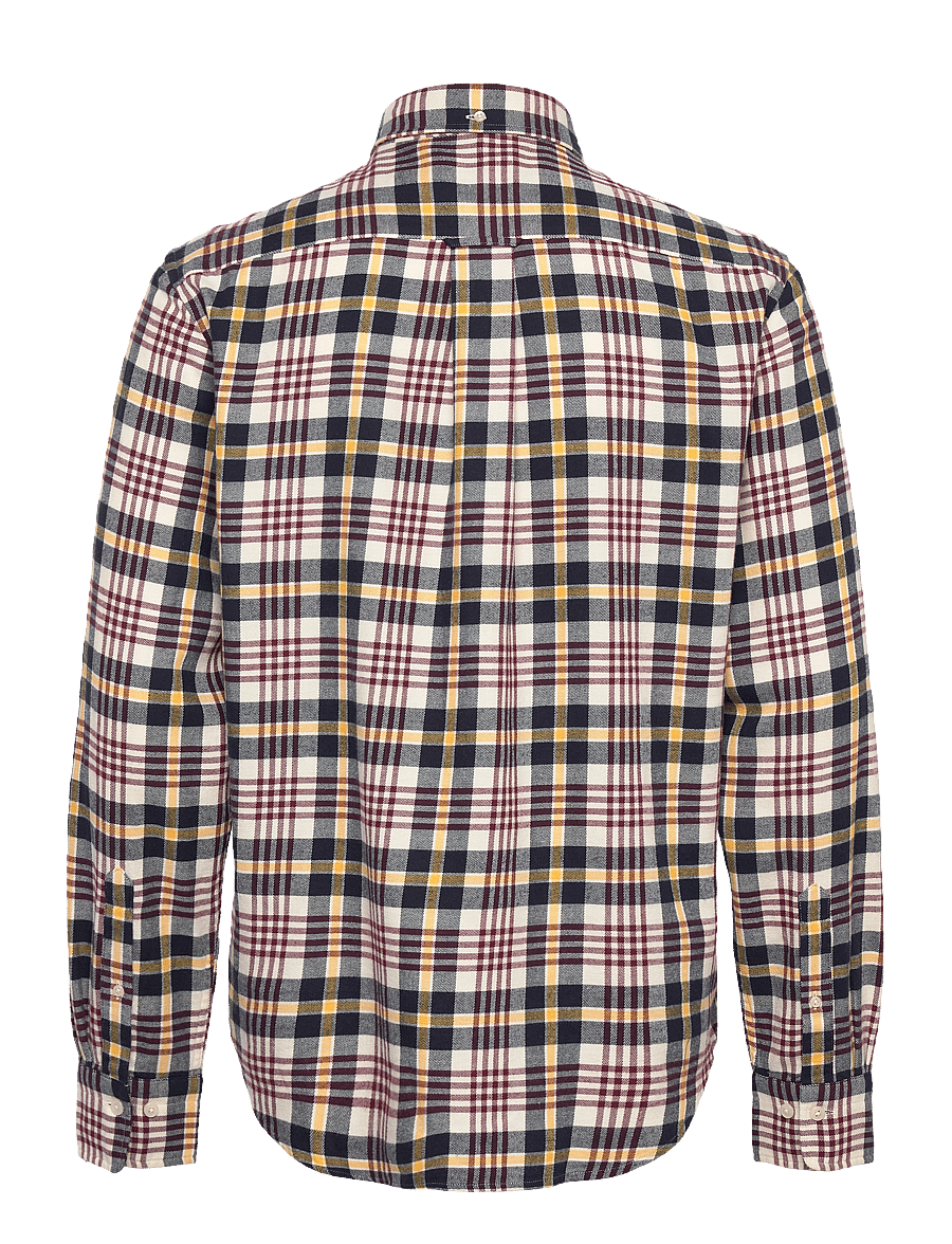 Gant - REG FLANNEL PLAID SHIRT - flannel shirts - cream - 1
