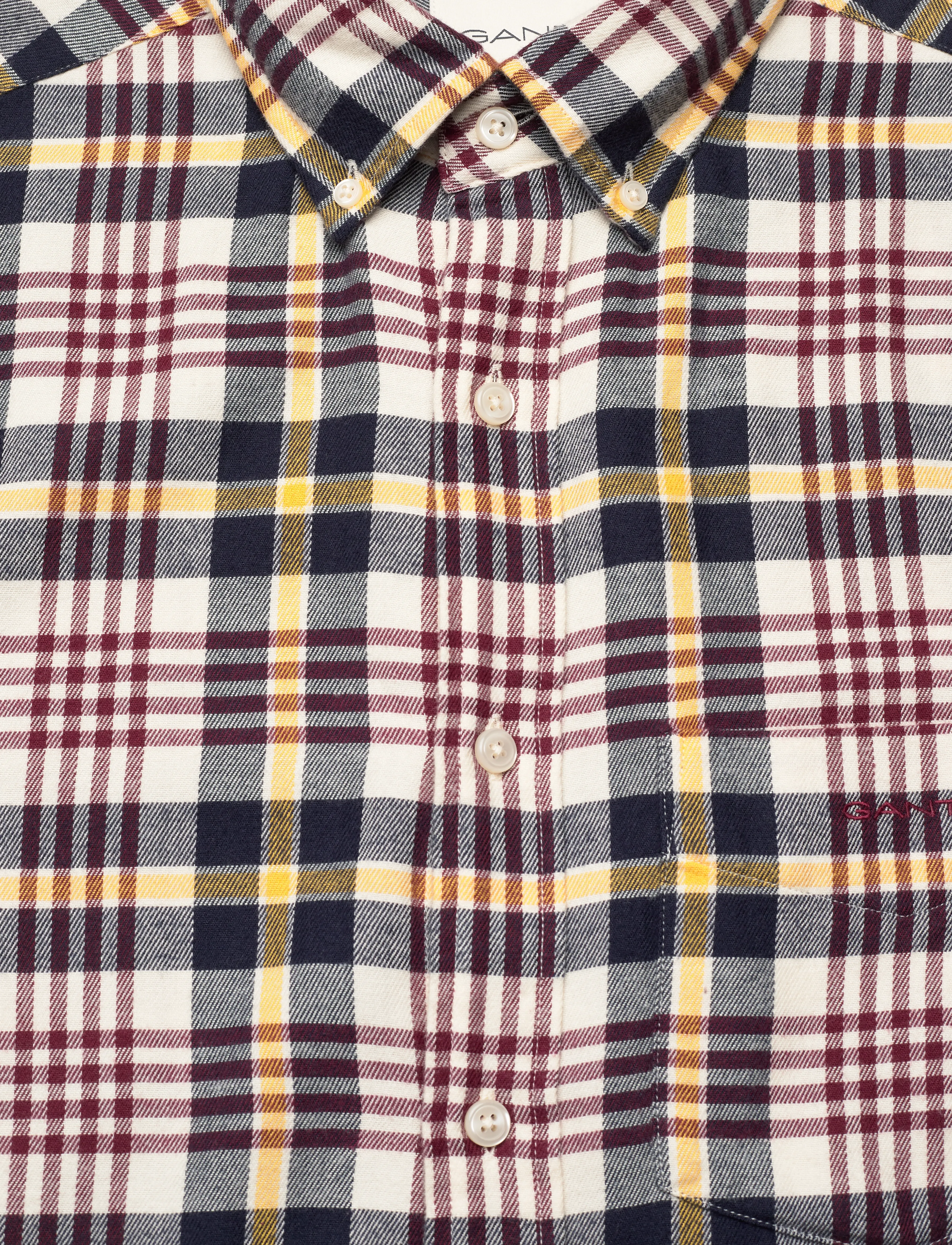 Gant - REG FLANNEL PLAID SHIRT - flannel shirts - cream - 2