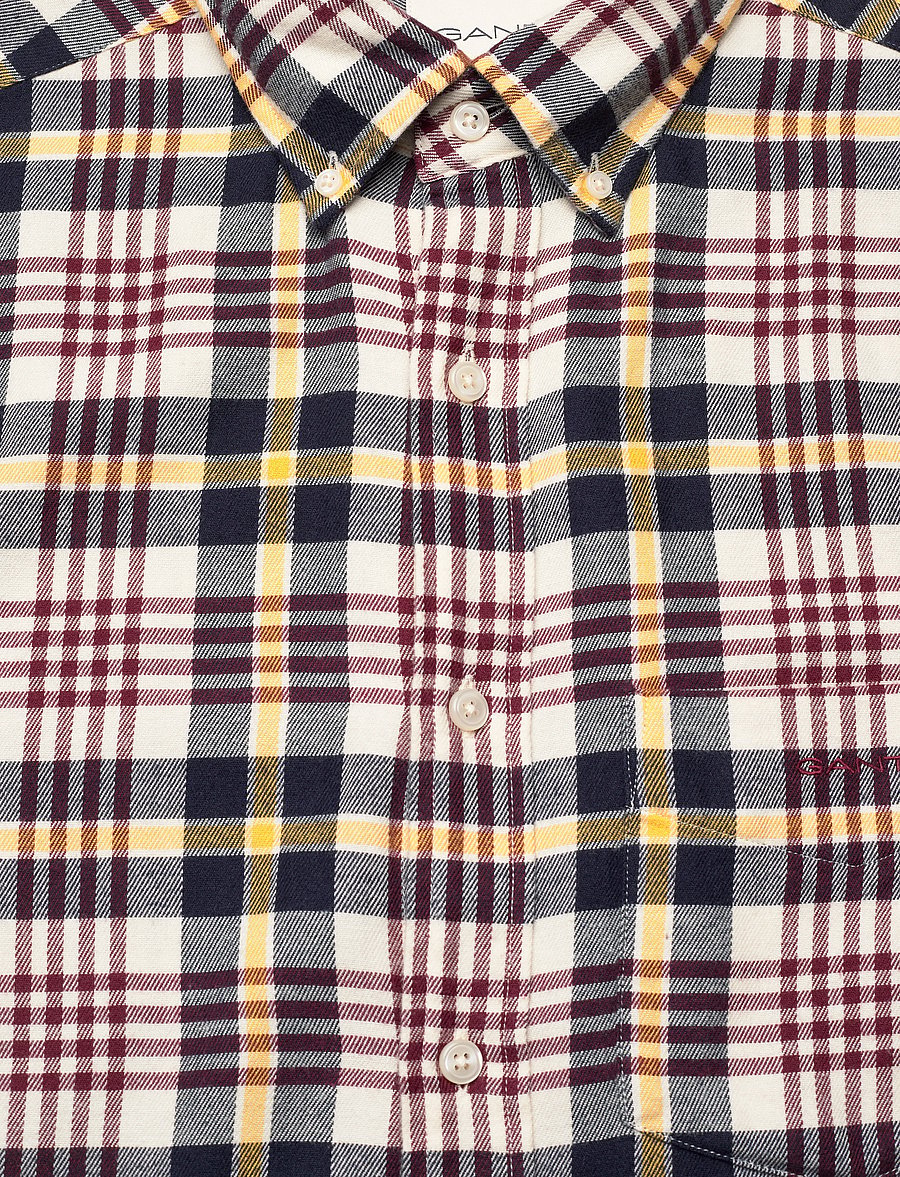 Gant - REG FLANNEL PLAID SHIRT - flannel shirts - cream - 2
