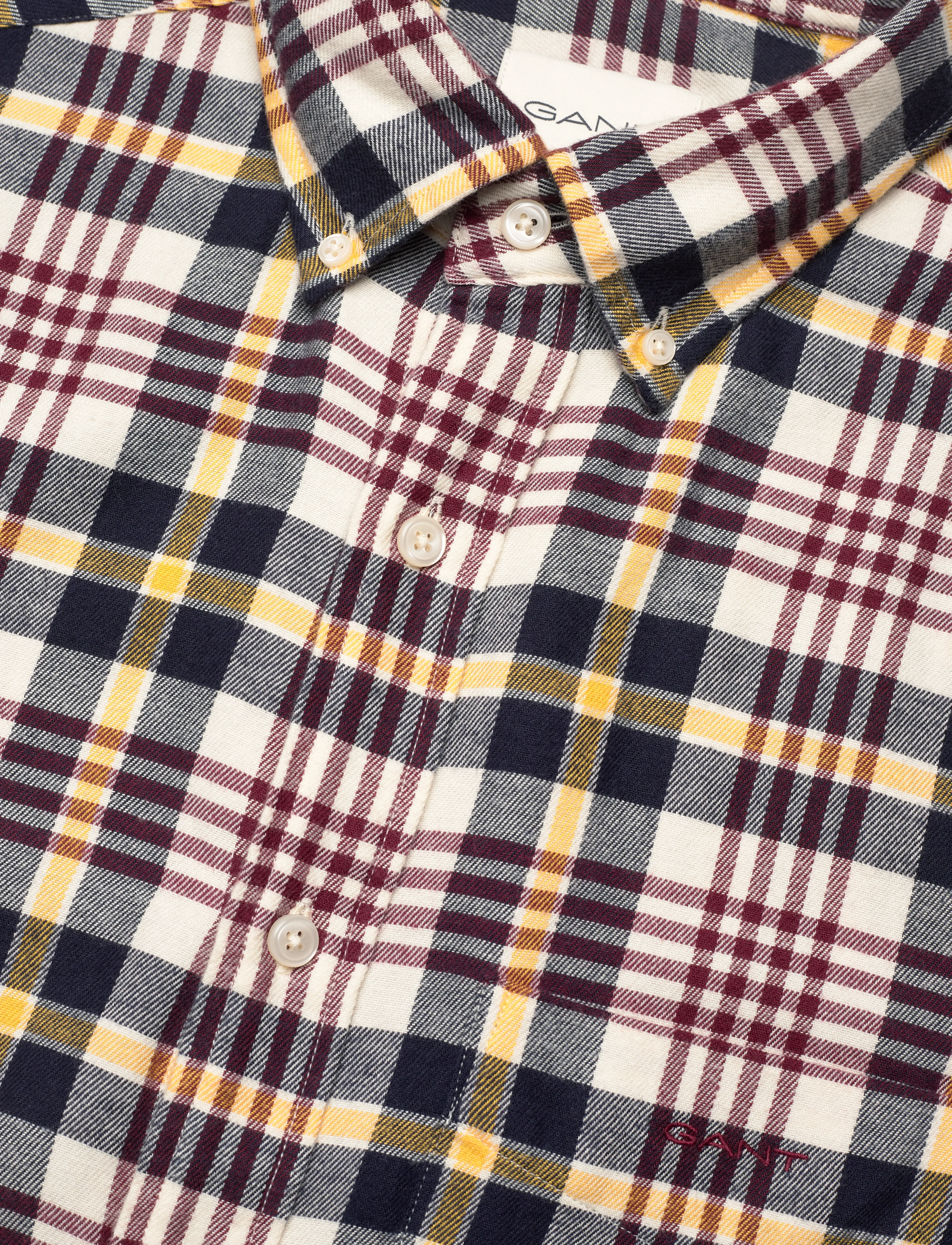 Gant - REG FLANNEL PLAID SHIRT - flannel shirts - cream - 3
