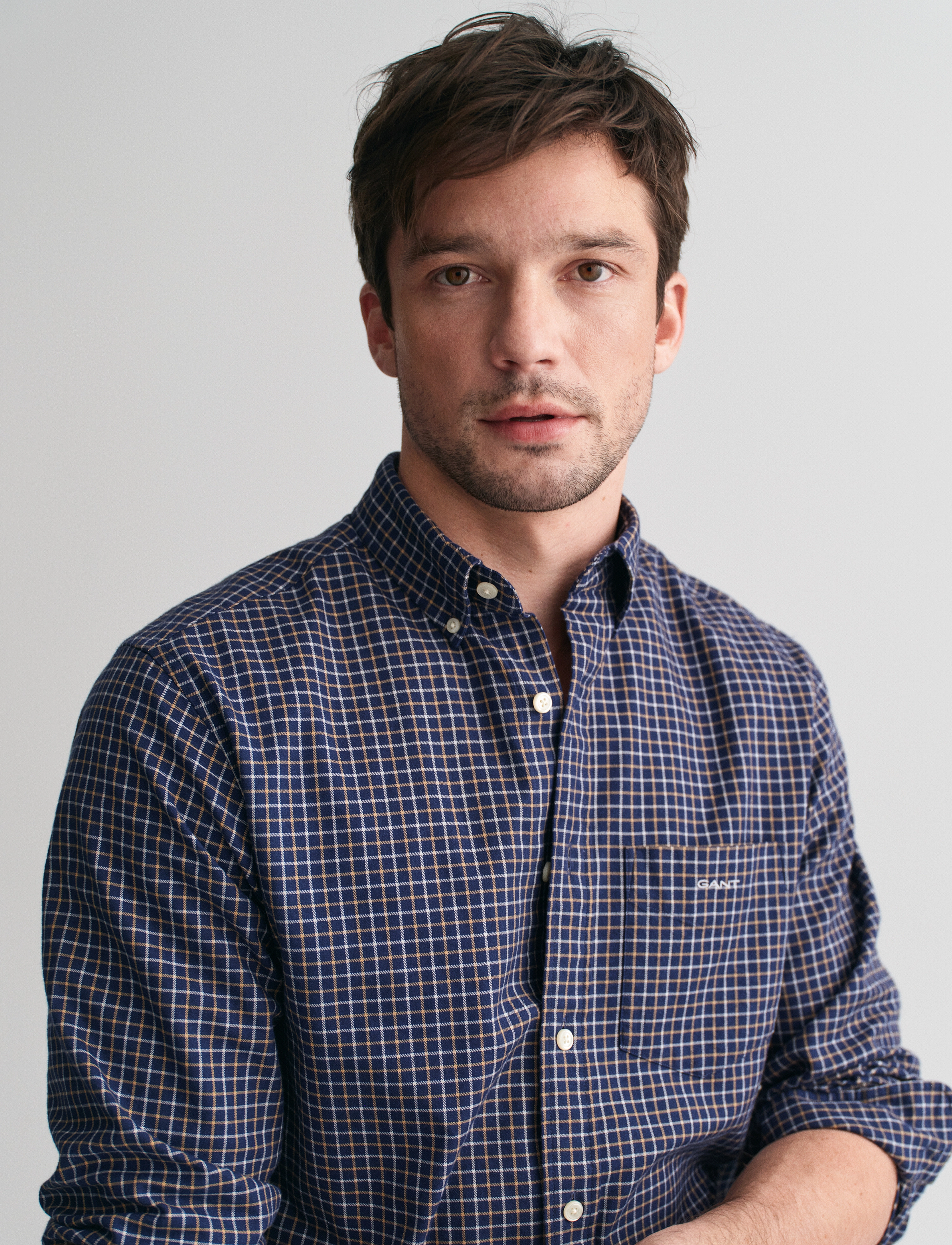 GANT - REG JASPE TATTERSALL SHIRT - persian blue - 4