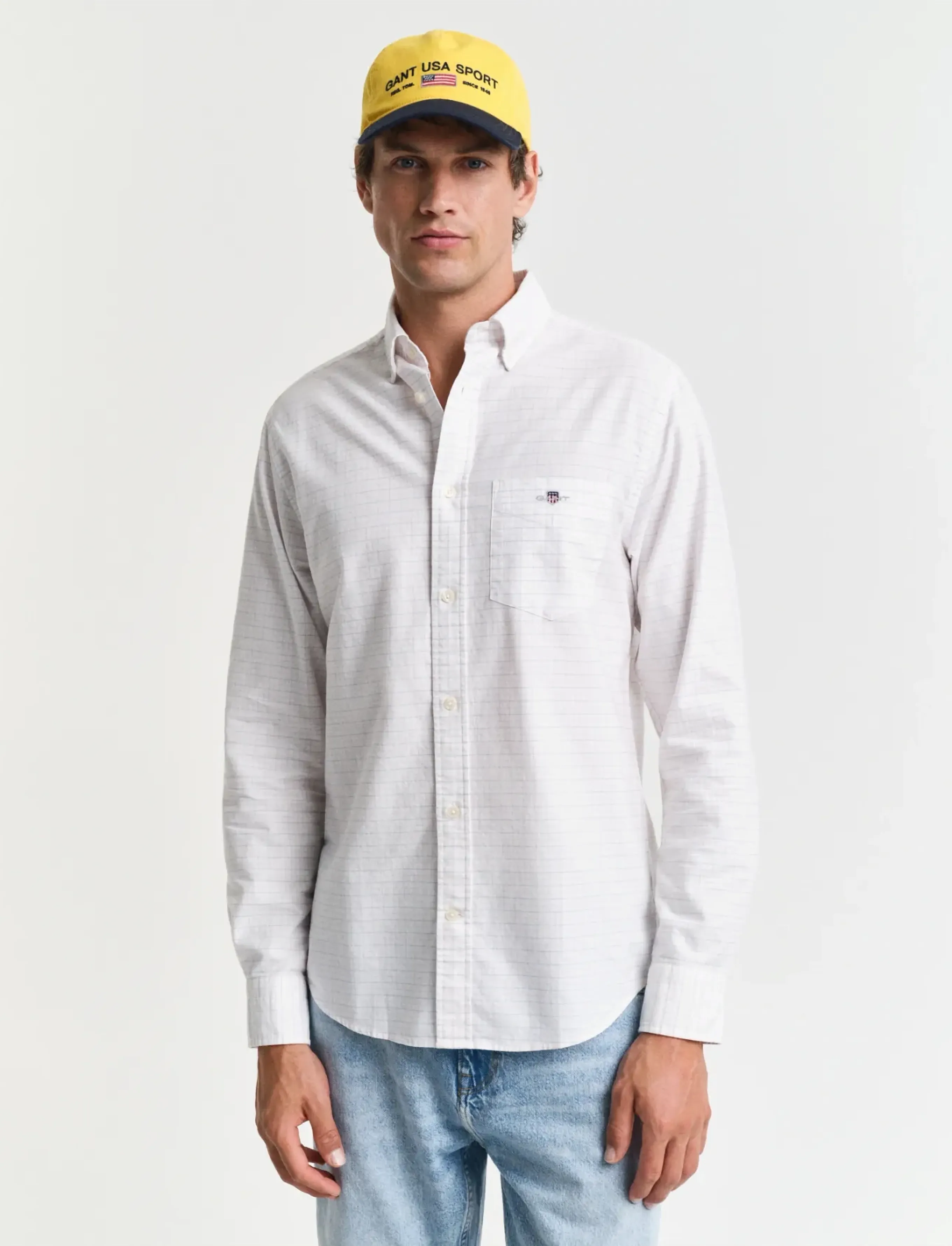 Gant REG CLASSIC OXFORD CHECK SHIRT - Skjorter - LIGHT PINK / cream