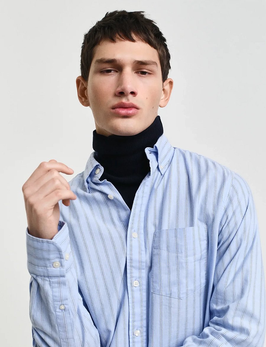Gant - REG ARCHIVE OXFORD STRIPE SHIRT - randiga skjortor - clear sky - 3