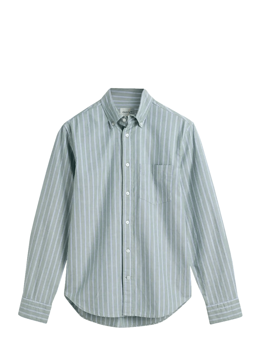 Gant - REG ARCHIVE OXFORD STRIPE SHIRT - triibulised särgid - dried forest - 1