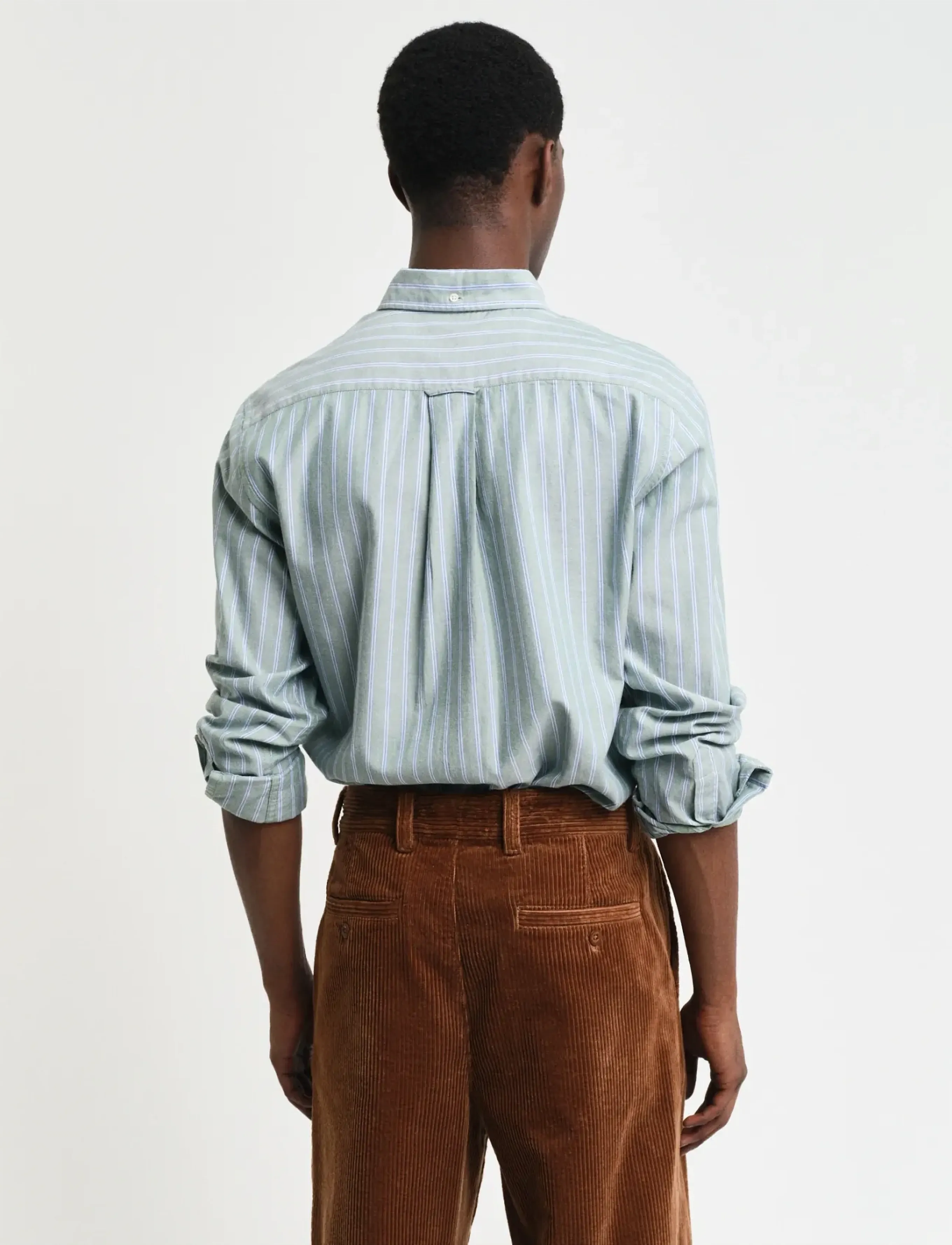 Gant - REG ARCHIVE OXFORD STRIPE SHIRT - randiga skjortor - dried forest - 2