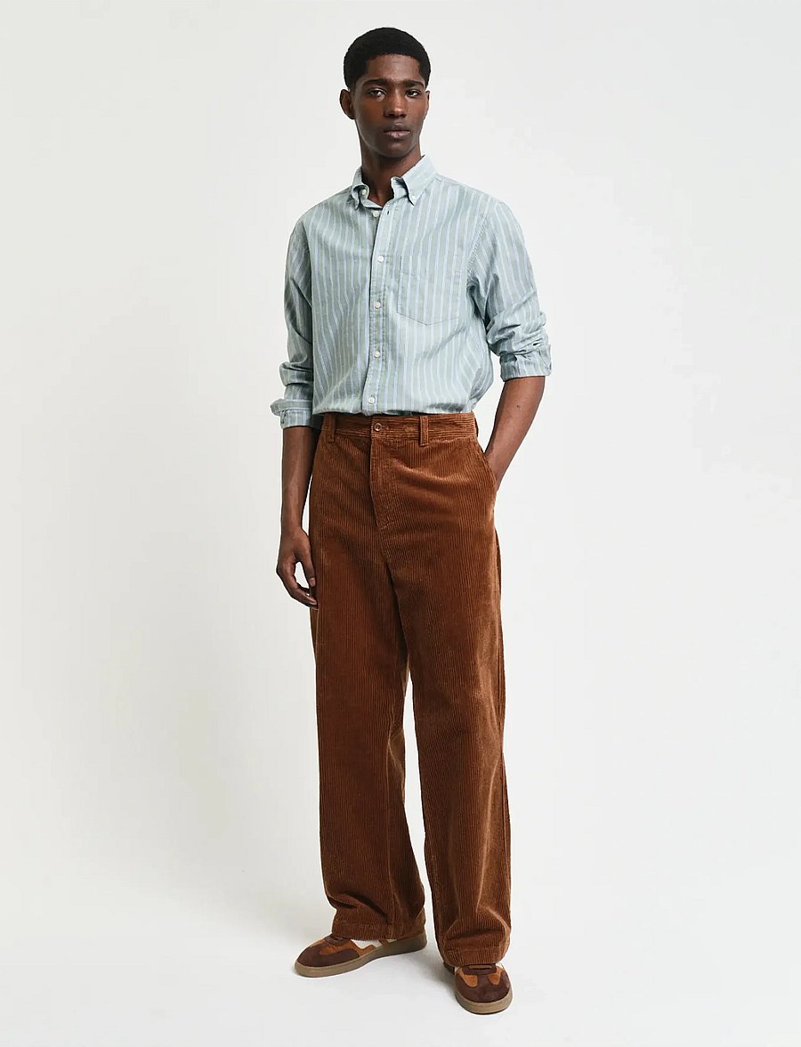 Gant - REG ARCHIVE OXFORD STRIPE SHIRT - triibulised särgid - dried forest - 4