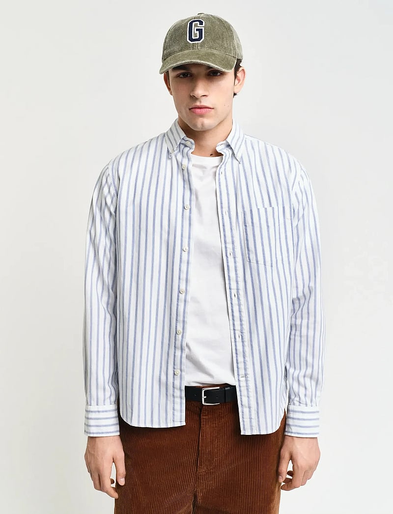 GANT - REG ARCHIVE OXFORD STRIPE SHIRT - gestreifte hemden - eggshell - 0