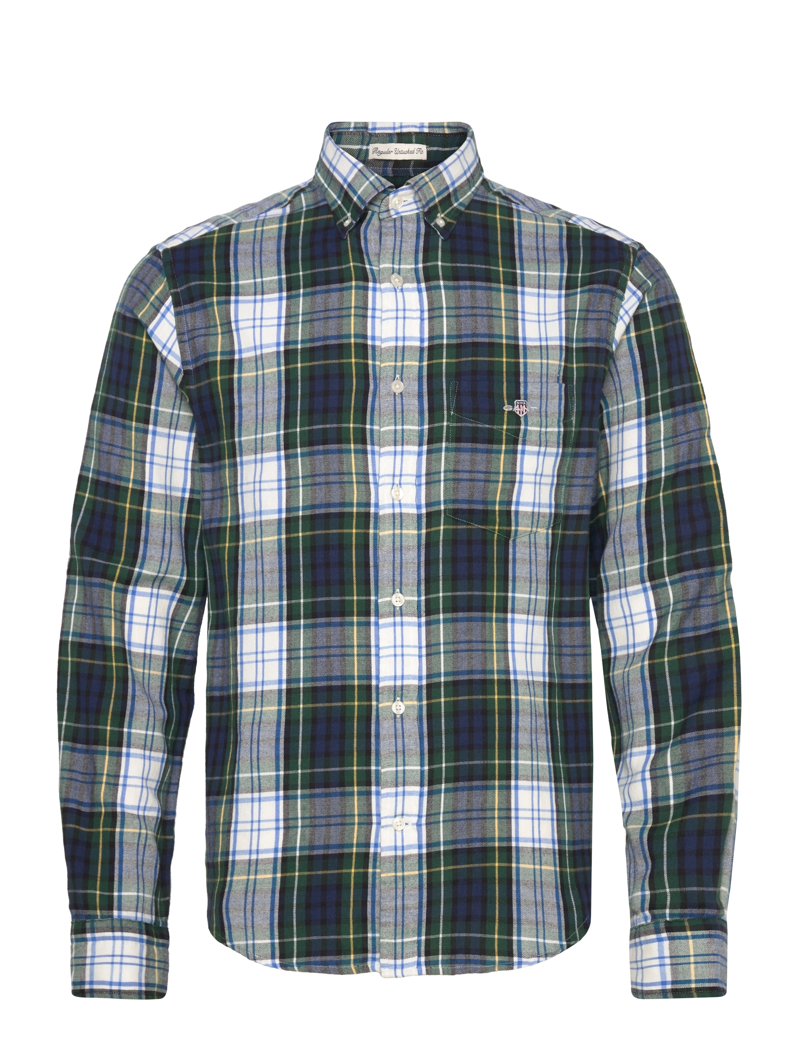 Gant - REG FLANNEL CHECK SHIRT - checkered shirts - tartan green - 1
