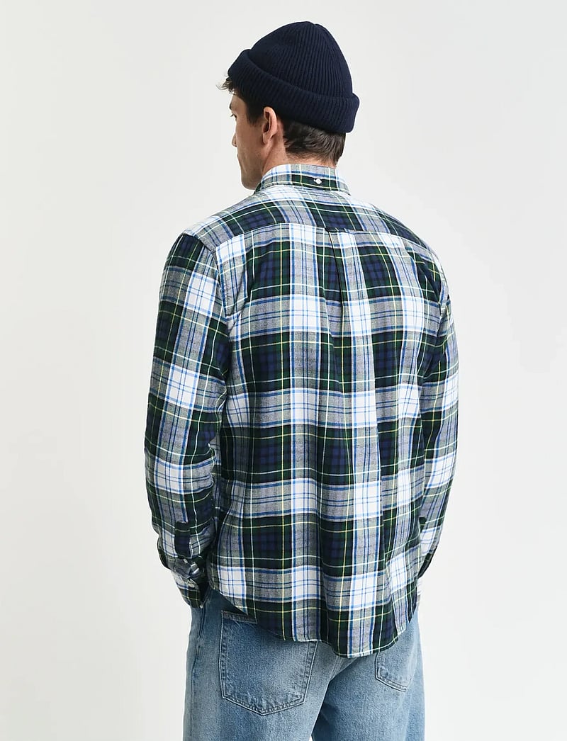 Gant - REG FLANNEL CHECK SHIRT - karierte hemden - tartan green - 3