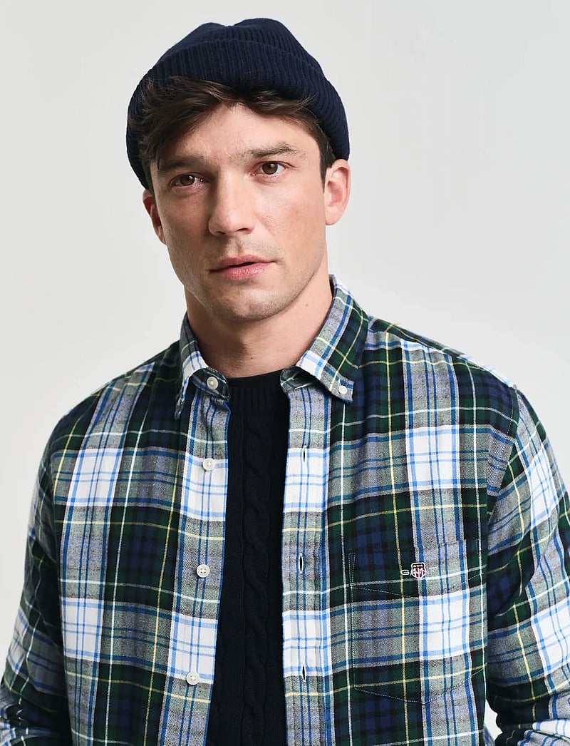 Gant - REG FLANNEL CHECK SHIRT - karierte hemden - tartan green - 4