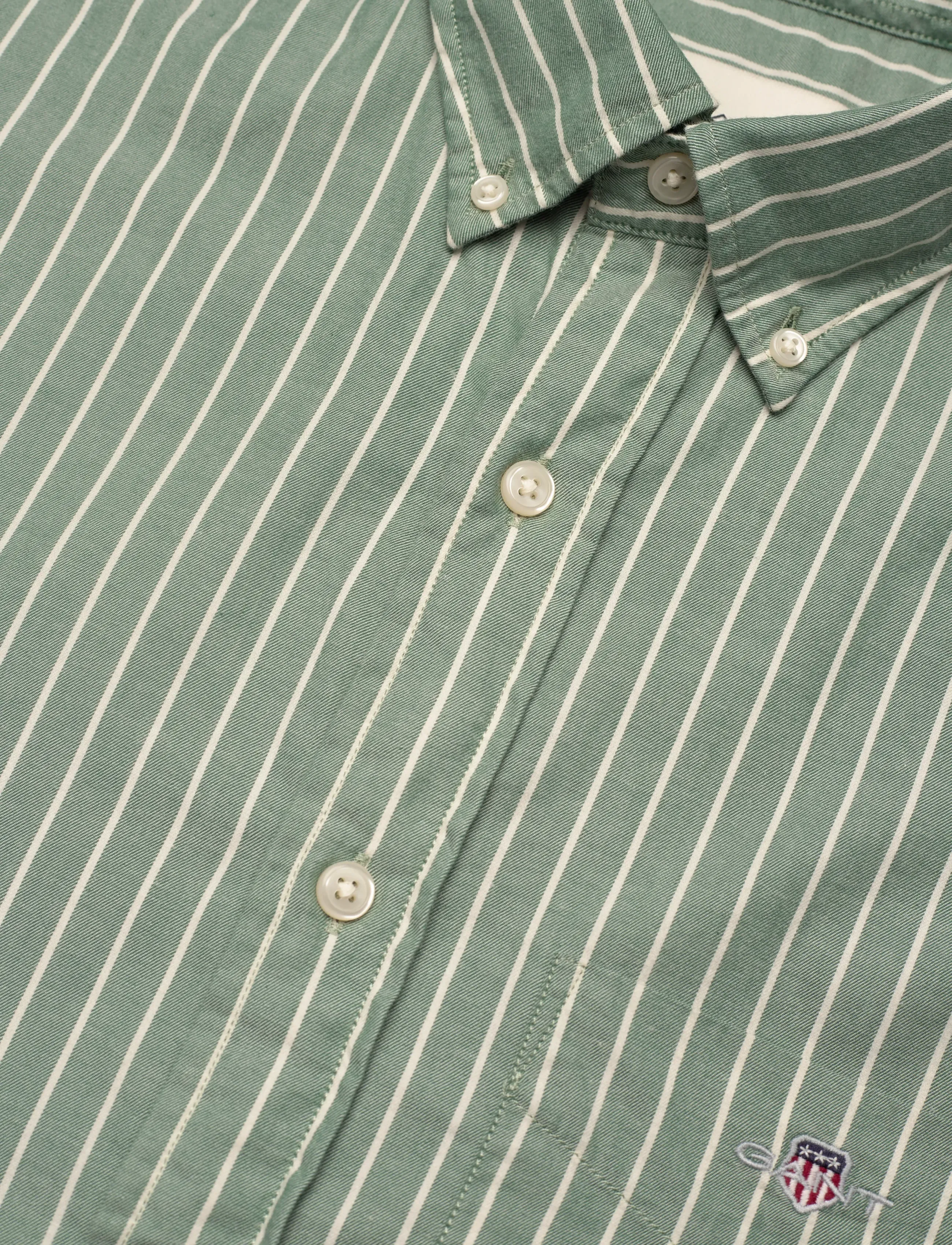 GANT - REG BRUSHED TWILL STRIPE SHIRT - woody green - 3