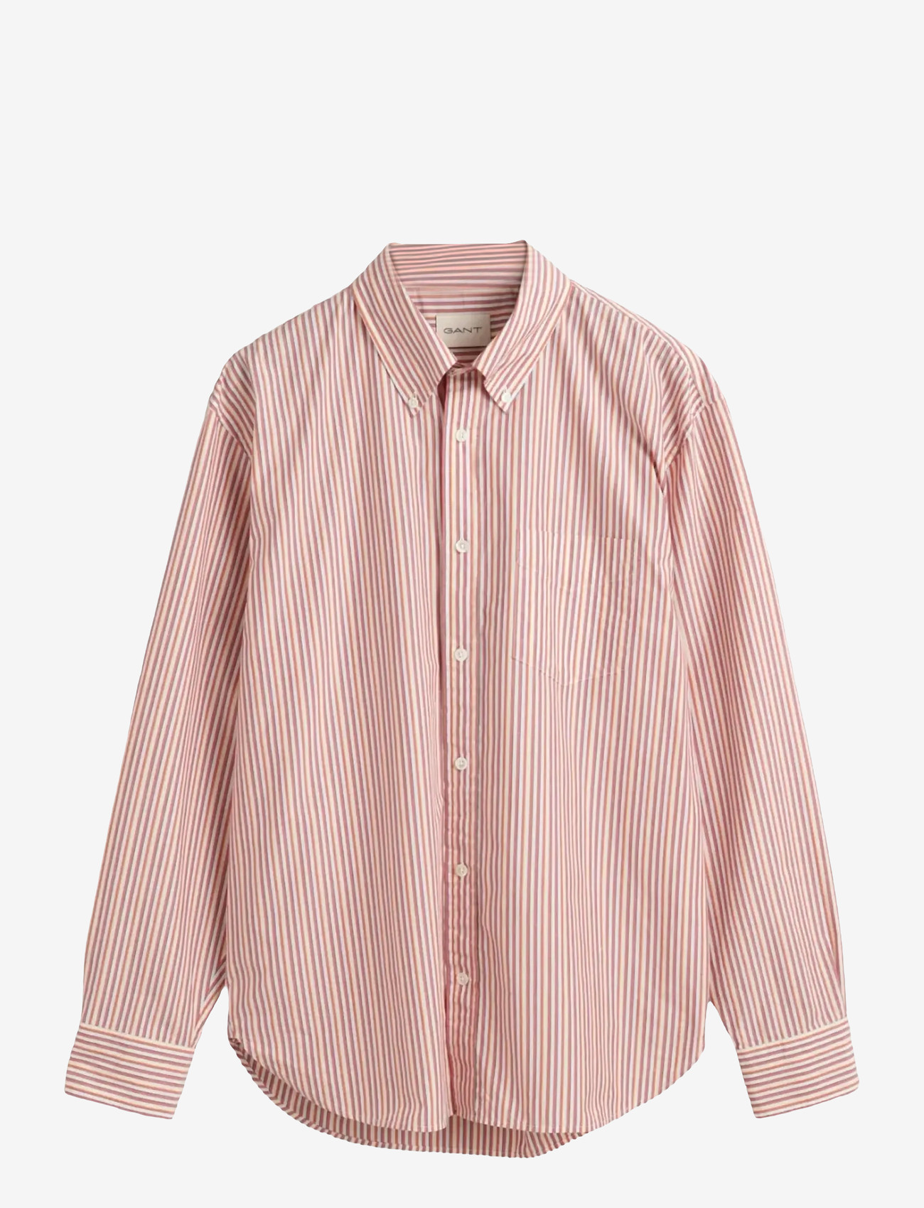 GANT - REL HERITAGE POPLIN STRIPE SHIRT - stribede skjorter - brick red - 1